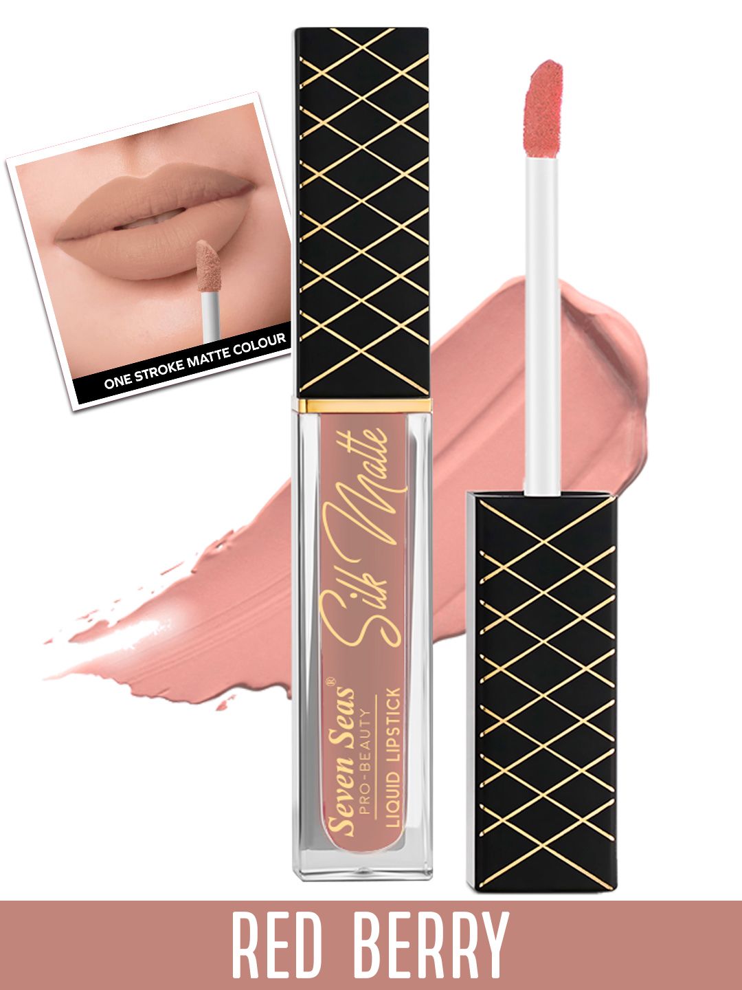 Seven Seas Transfer Proof Silk Matte Liquid Lipstick 8 g - Red Berry Price in India