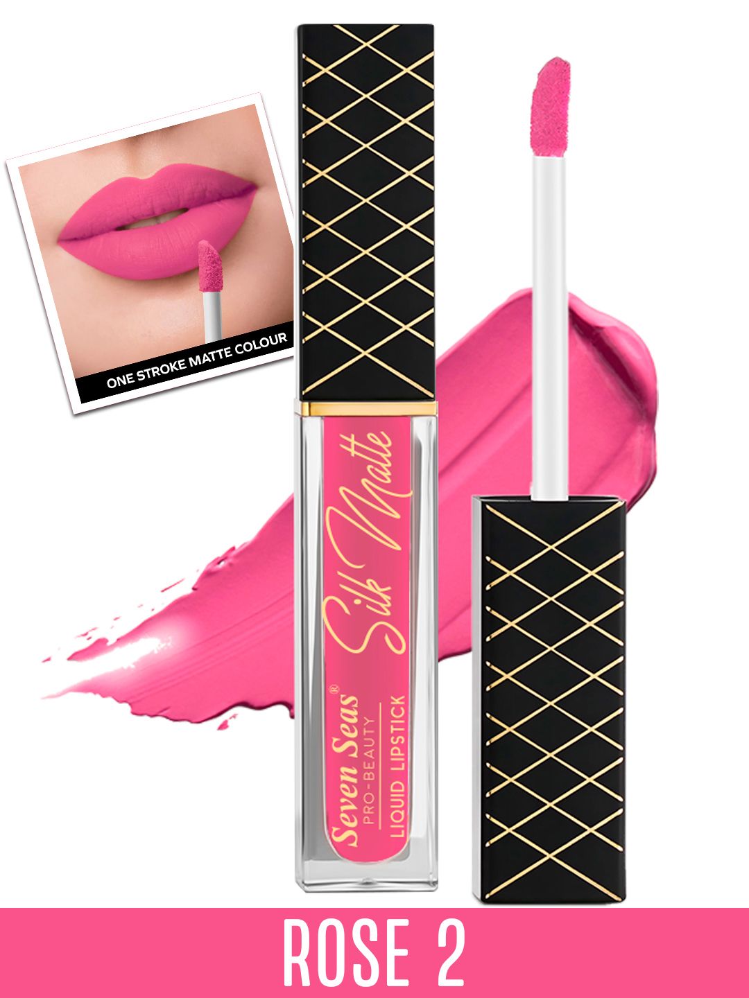 Seven Seas Transfer Proof Silk Matte Liquid Lipstick 8 g - Rose 2 Price in India