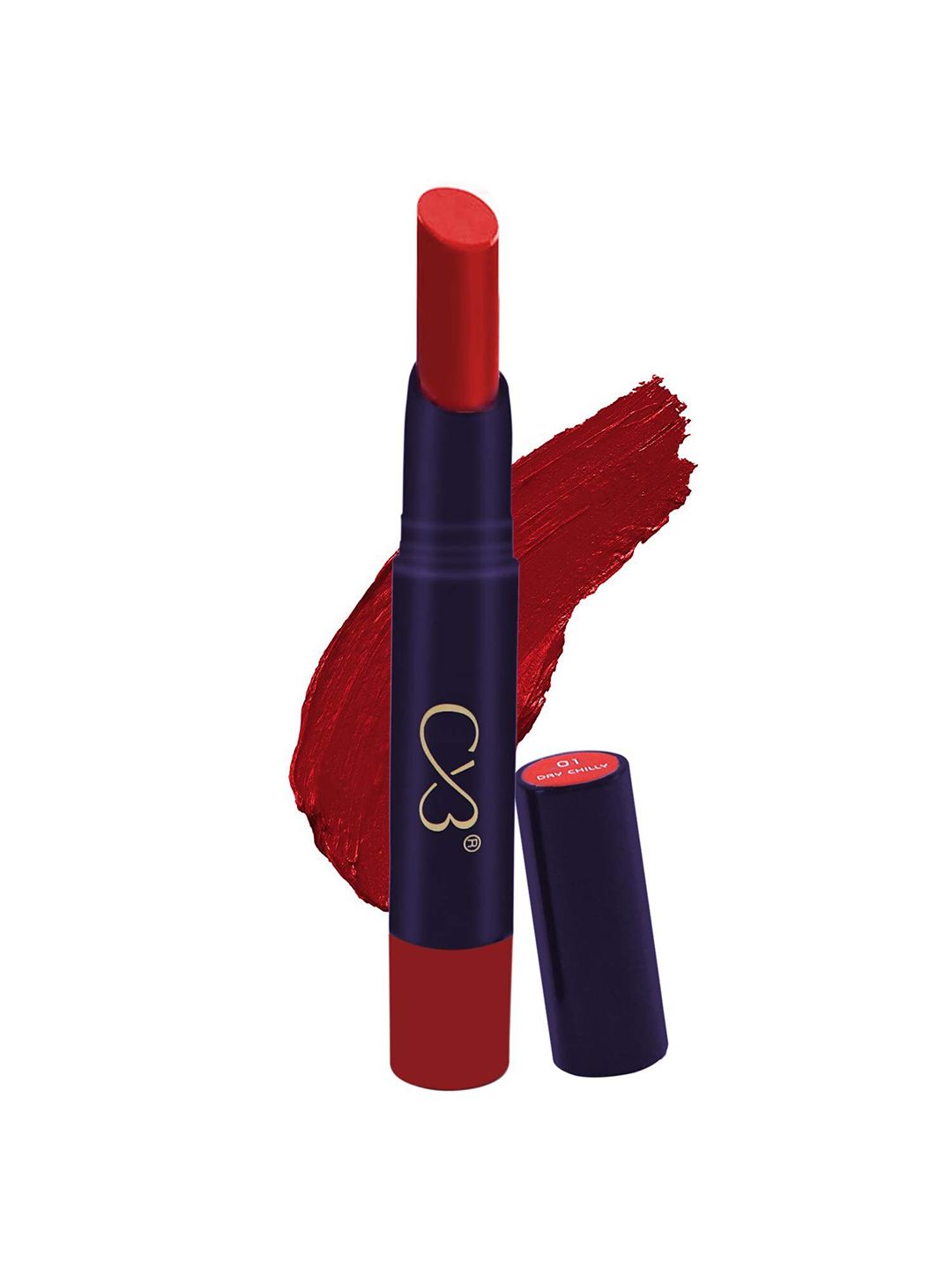 CVB Red Lip Lock No Transfer Lipstick Full Coverage Cruelty Free CVB-C63-01-Dry Chilly Price in India