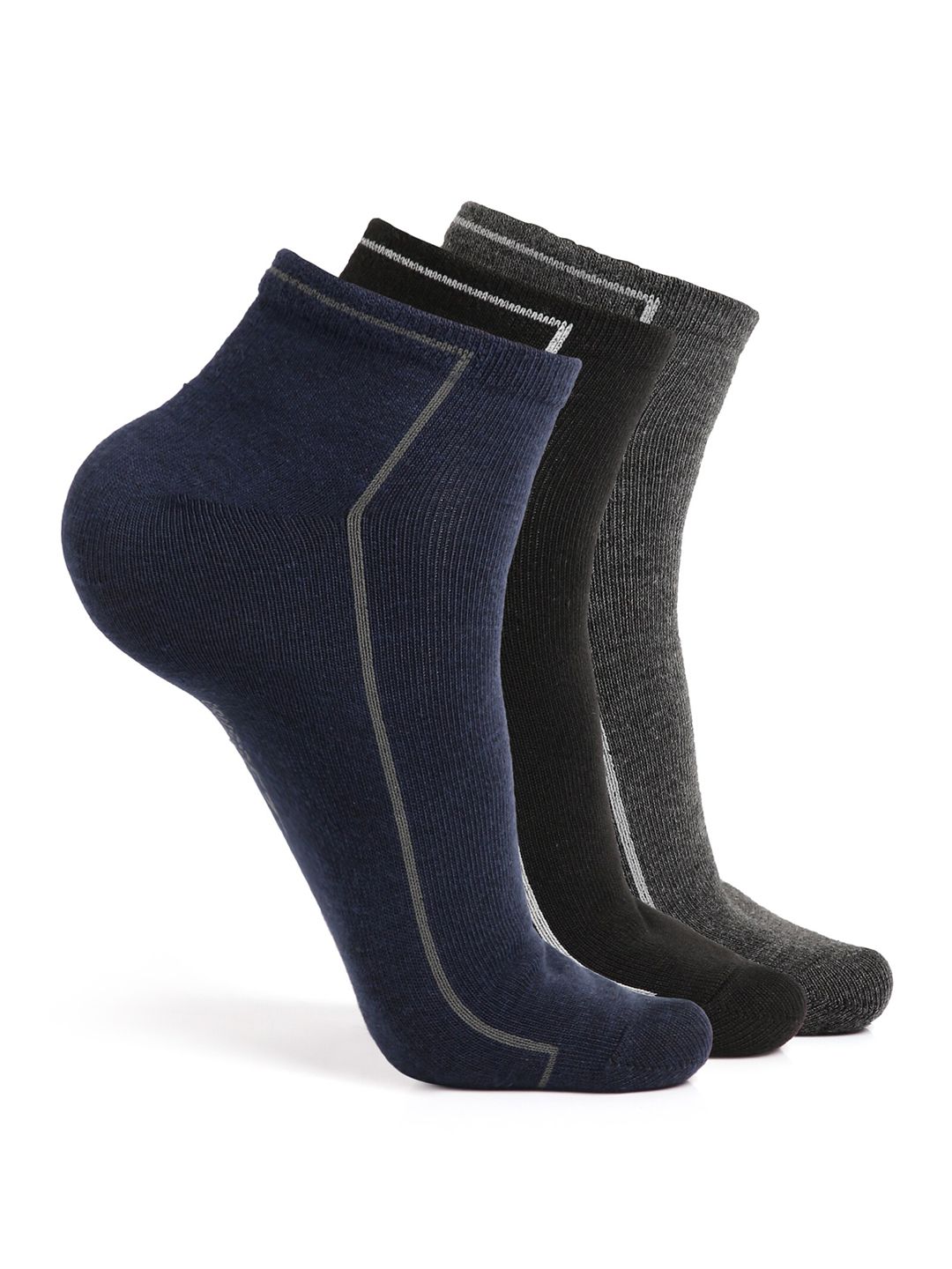 CRUSSET Men Pack Of 3 Assorted Ankle Length Socks