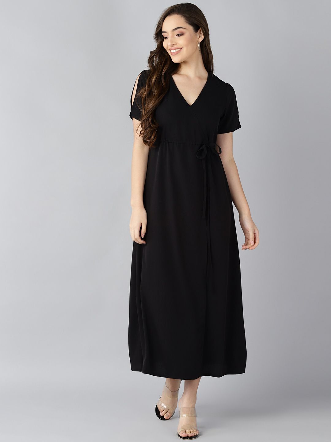 ZNX Clothing Black Maxi Dress Price in India