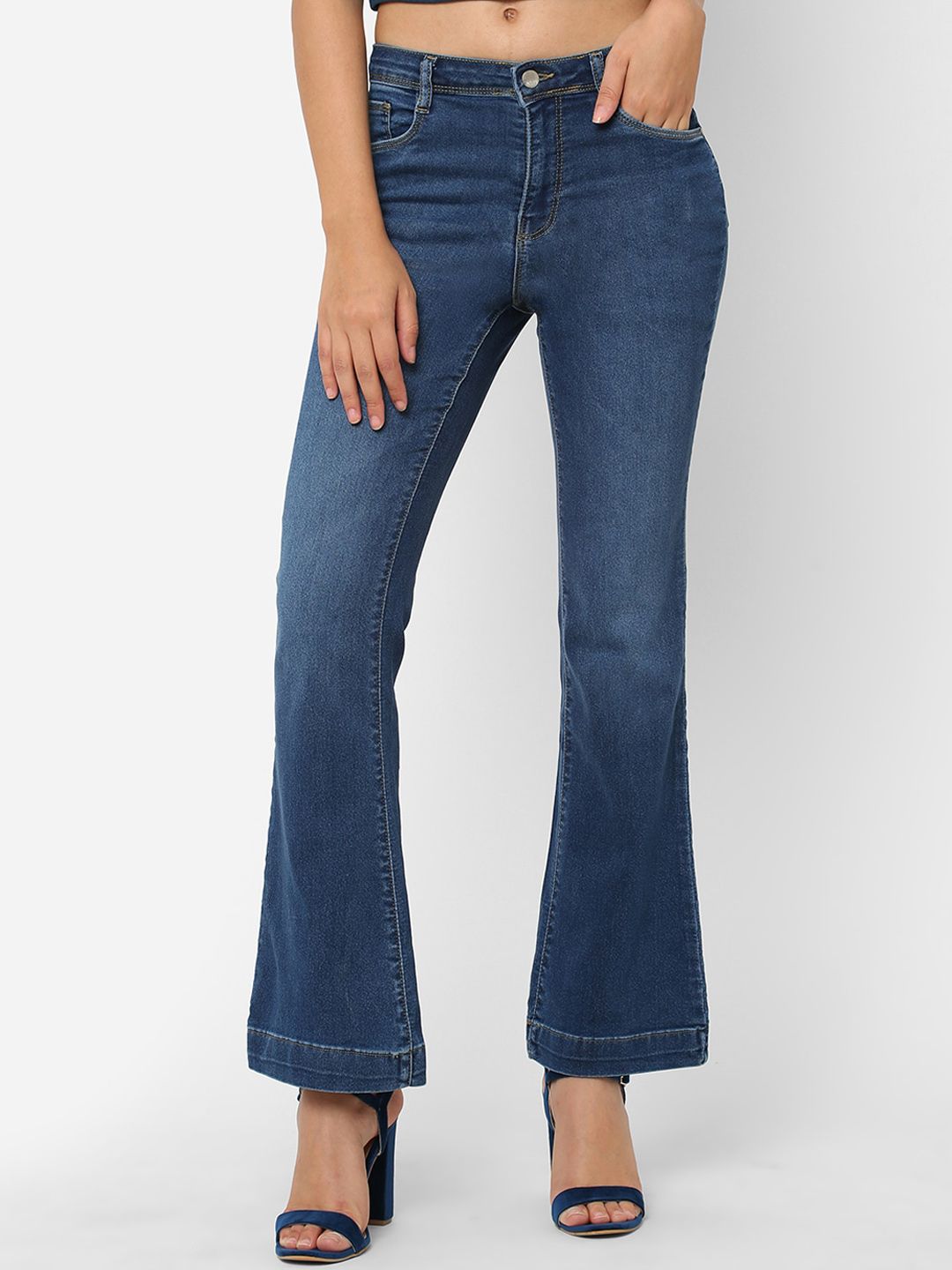 Kraus Jeans Women Blue Bootcut Stretchable Jeans Price in India