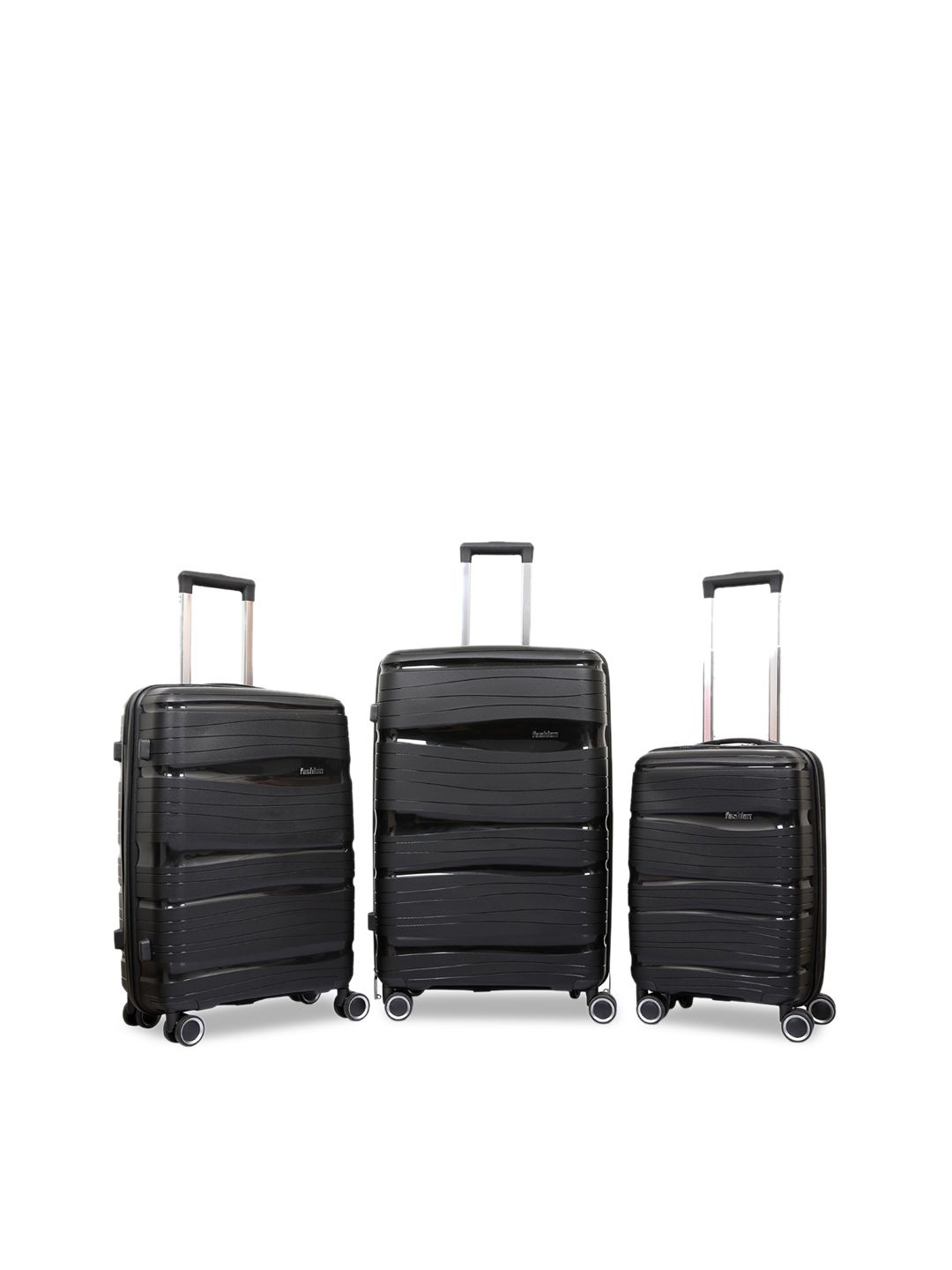 Polo Class Set of 3 Black Trolley Bags Price in India