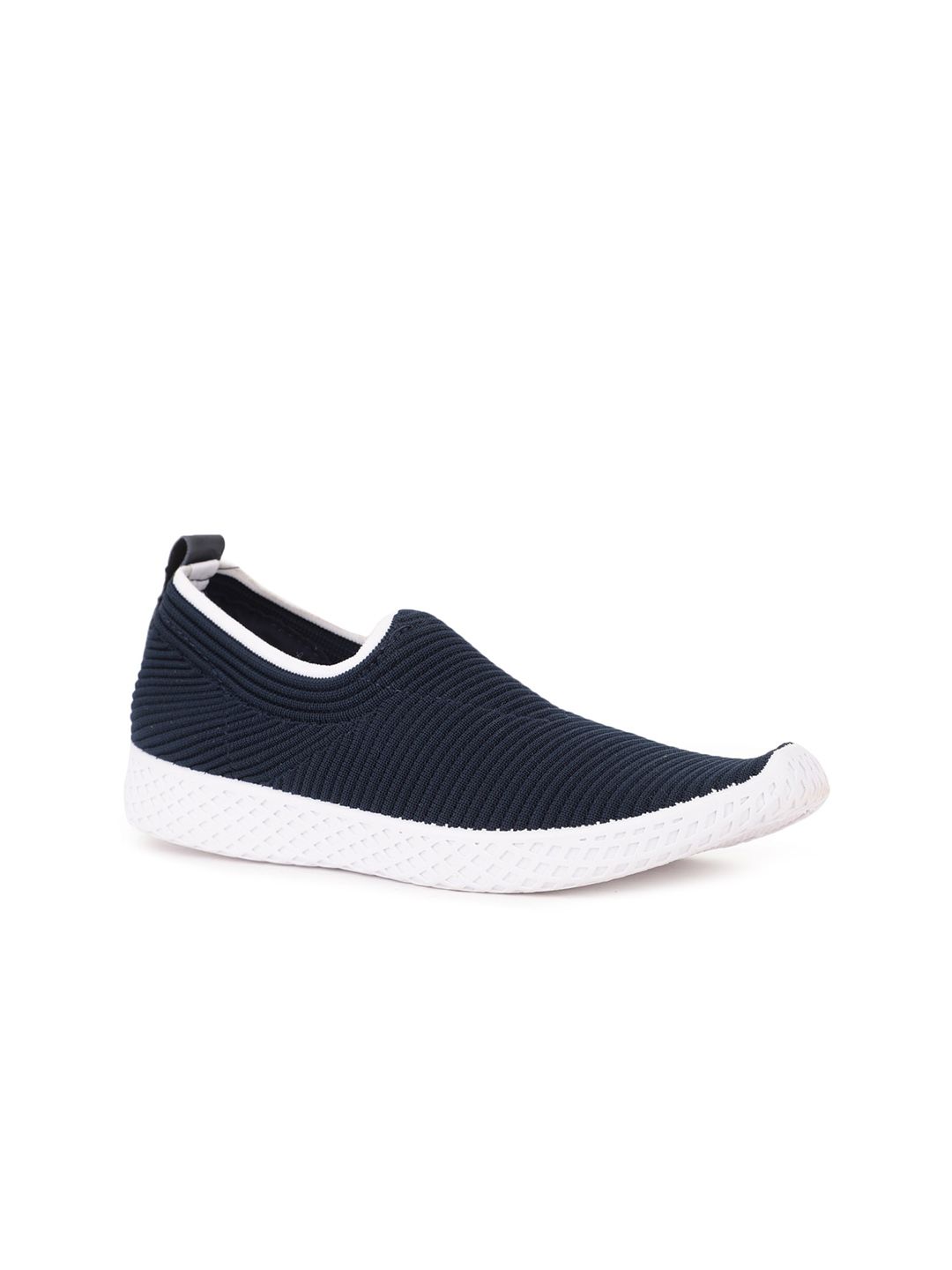 Bata Women Blue Woven Design Slip-On Casual Sneakers Price in India