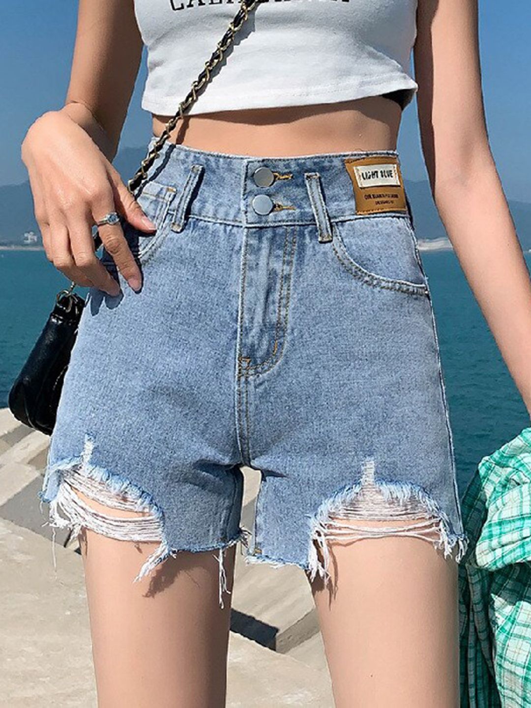 BoStreet Women Blue Regular Fit Denim Shorts