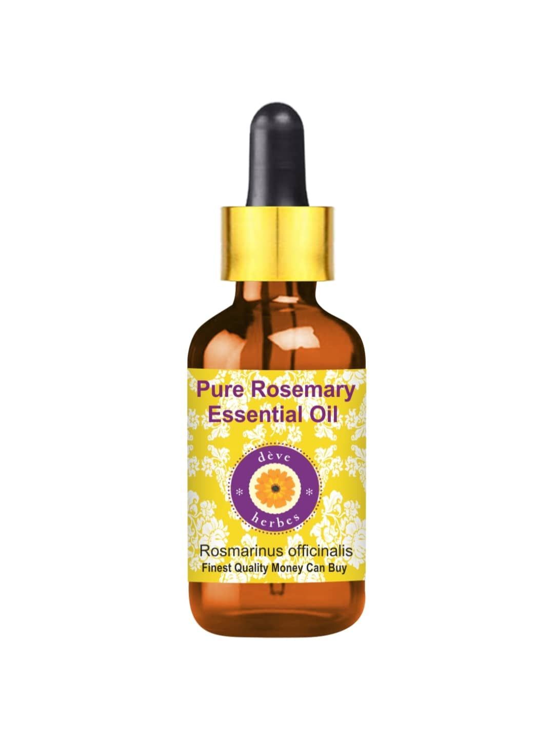 Deve Herbes Pure Rosemary Steam Distilled Essential Oil with Glass Dropper - 50 ml