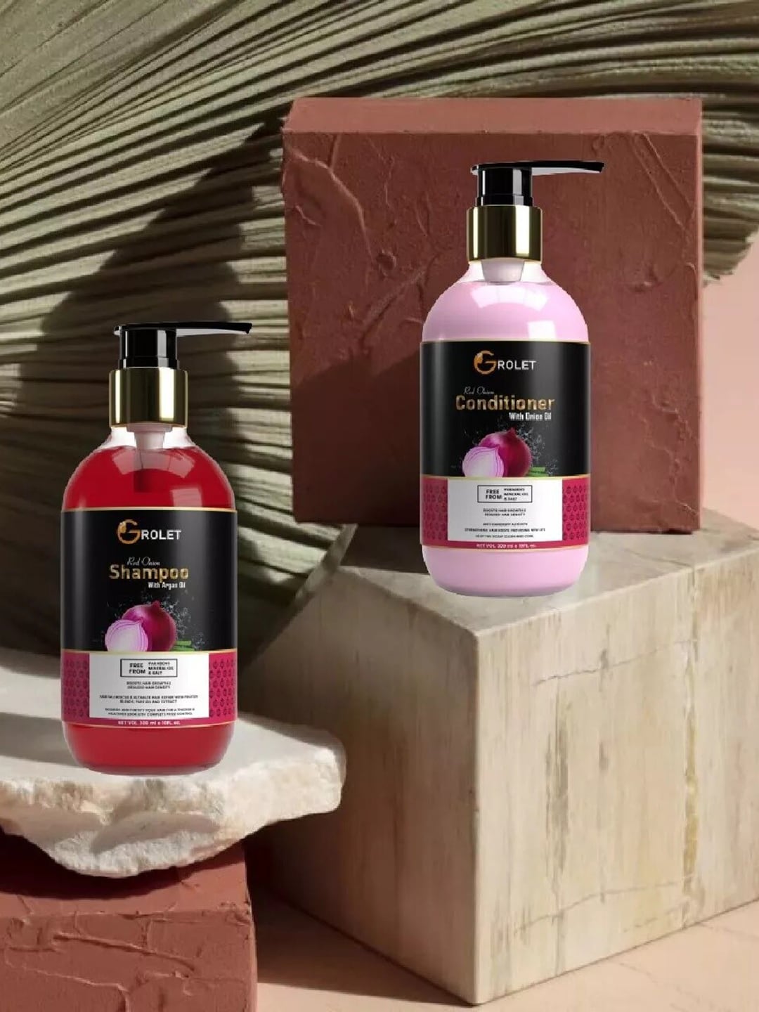 GROLET Set of Red Onion Shampoo - Conditioner 300 ml Each Price in India