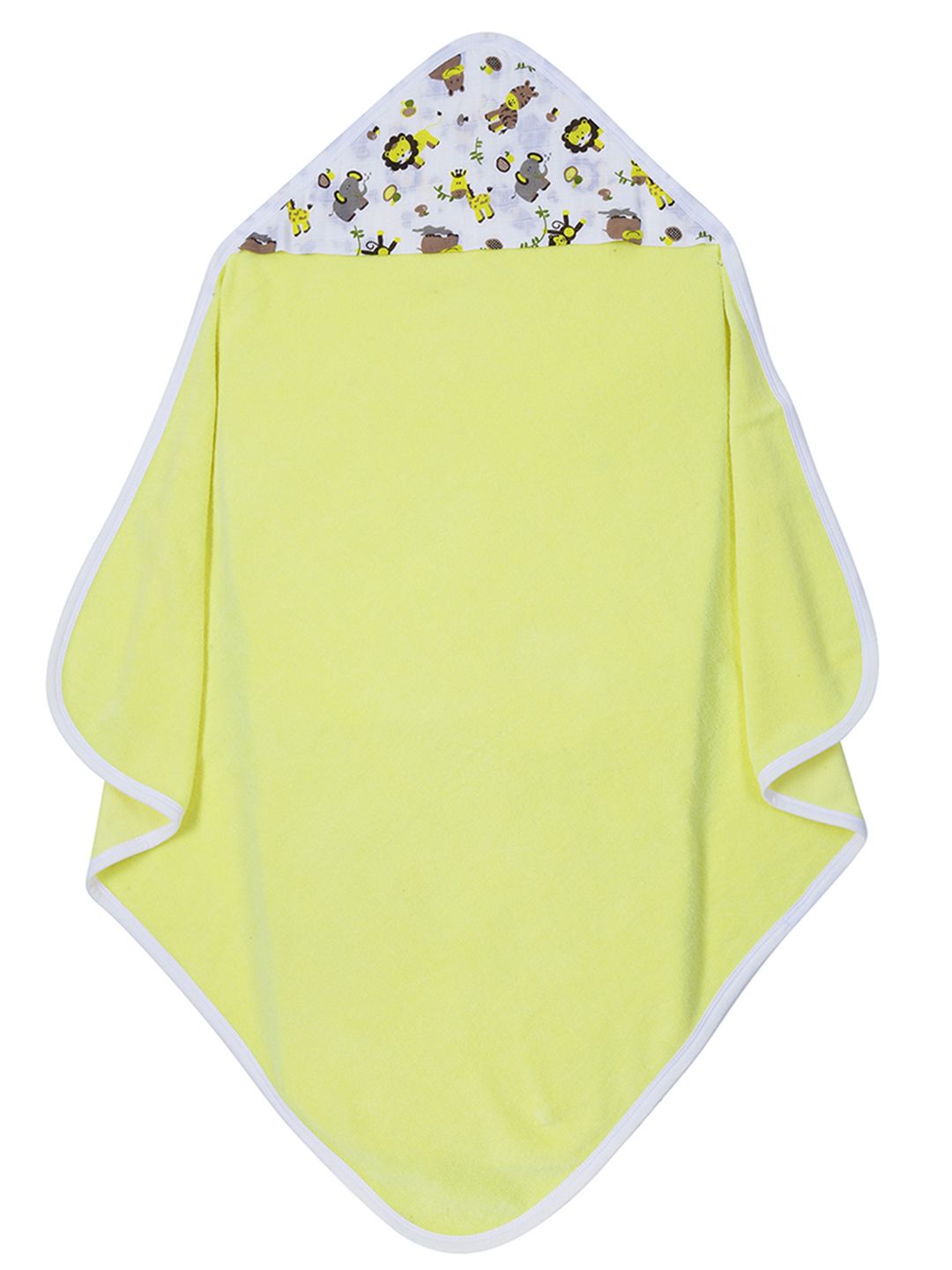 My Milestones Unisex Infant Yellow Solid Bath Hooded Towels
