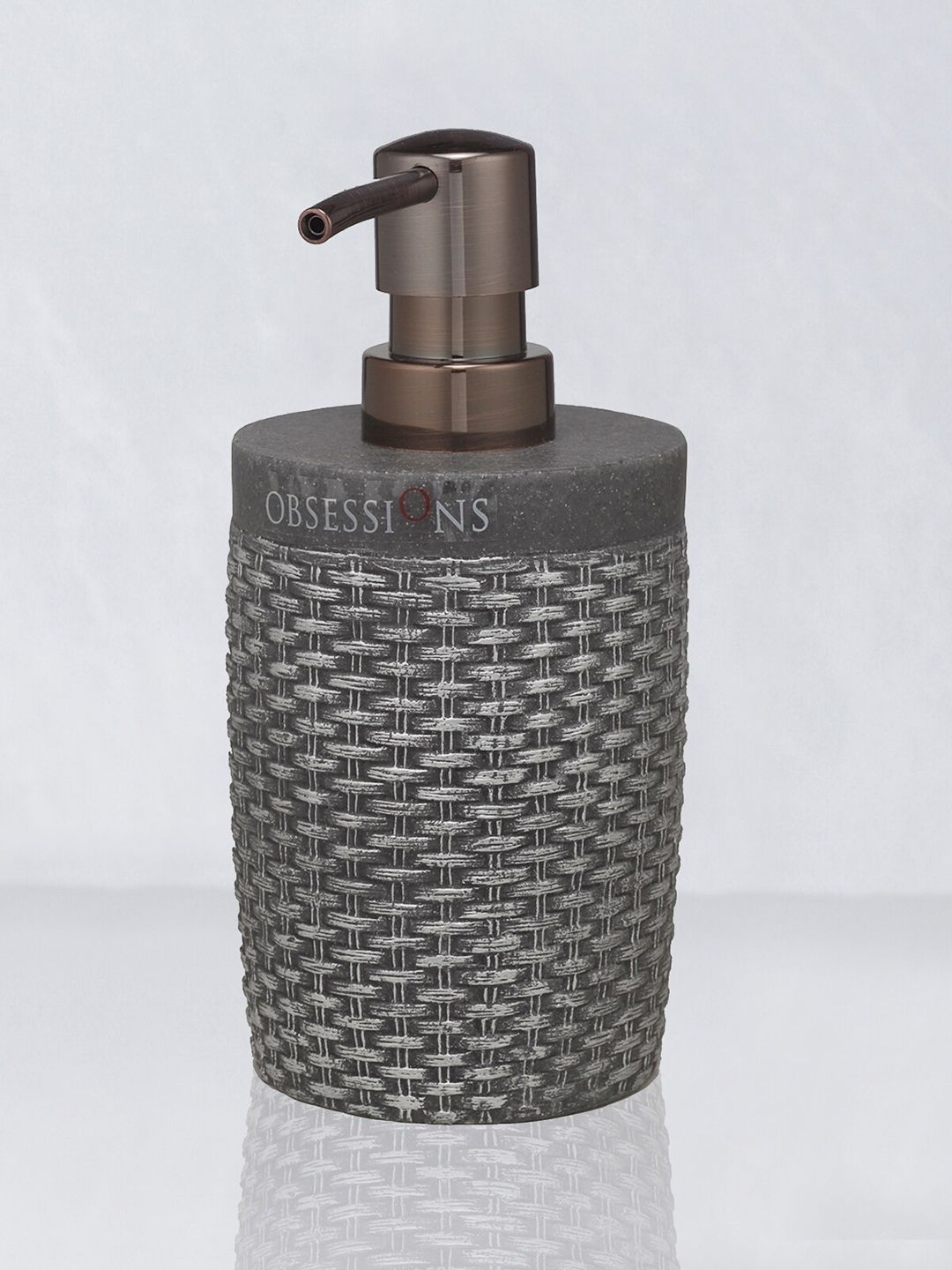 OBSESSIONS Grey Textured Soap & Lotion Dispenser Price in India