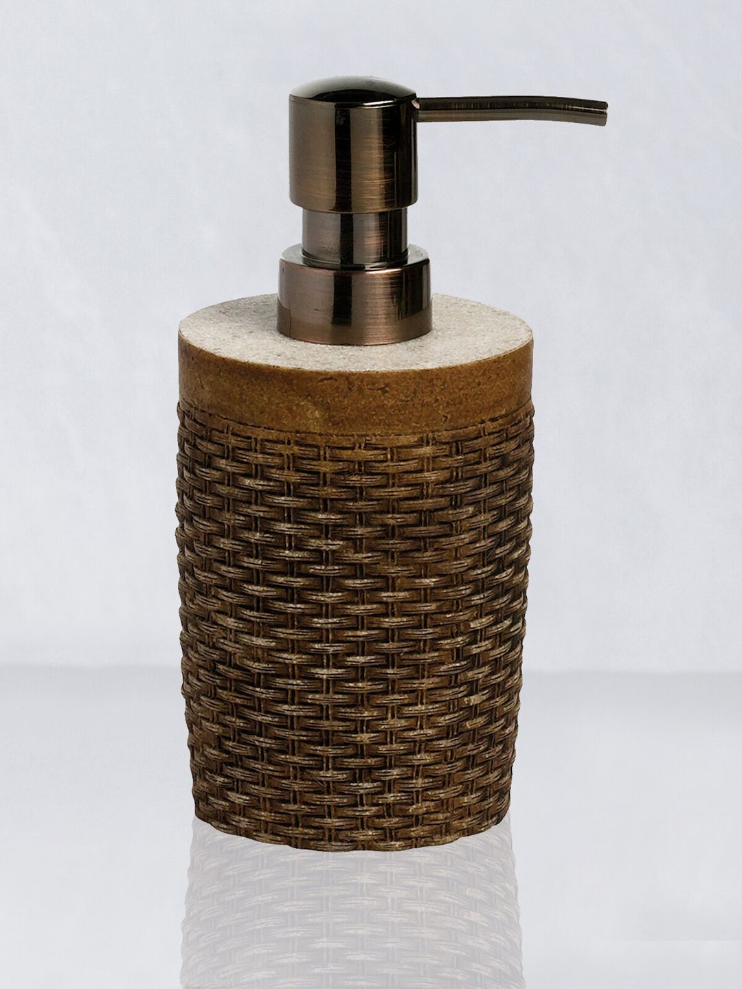 OBSESSIONS Brown Textured Polyresin Soap & Lotion Dispenser Price in India