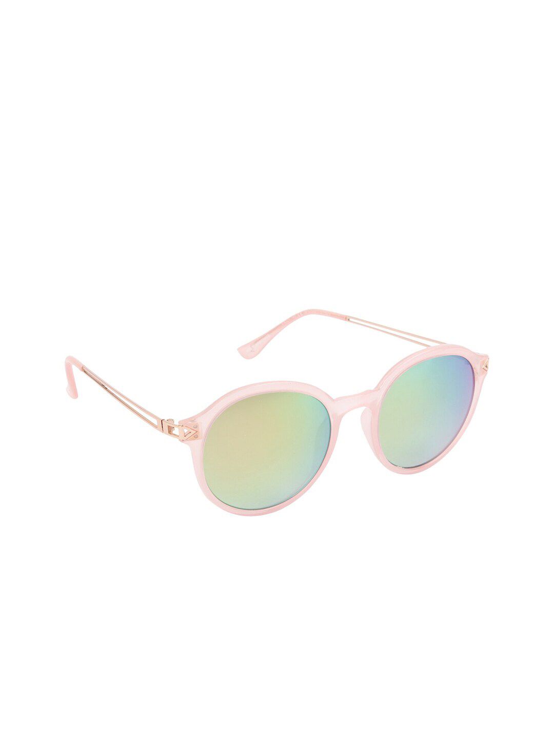 Scavin Women Green Lens & Pink Round Sunglasses with UV Protected Lens Price in India