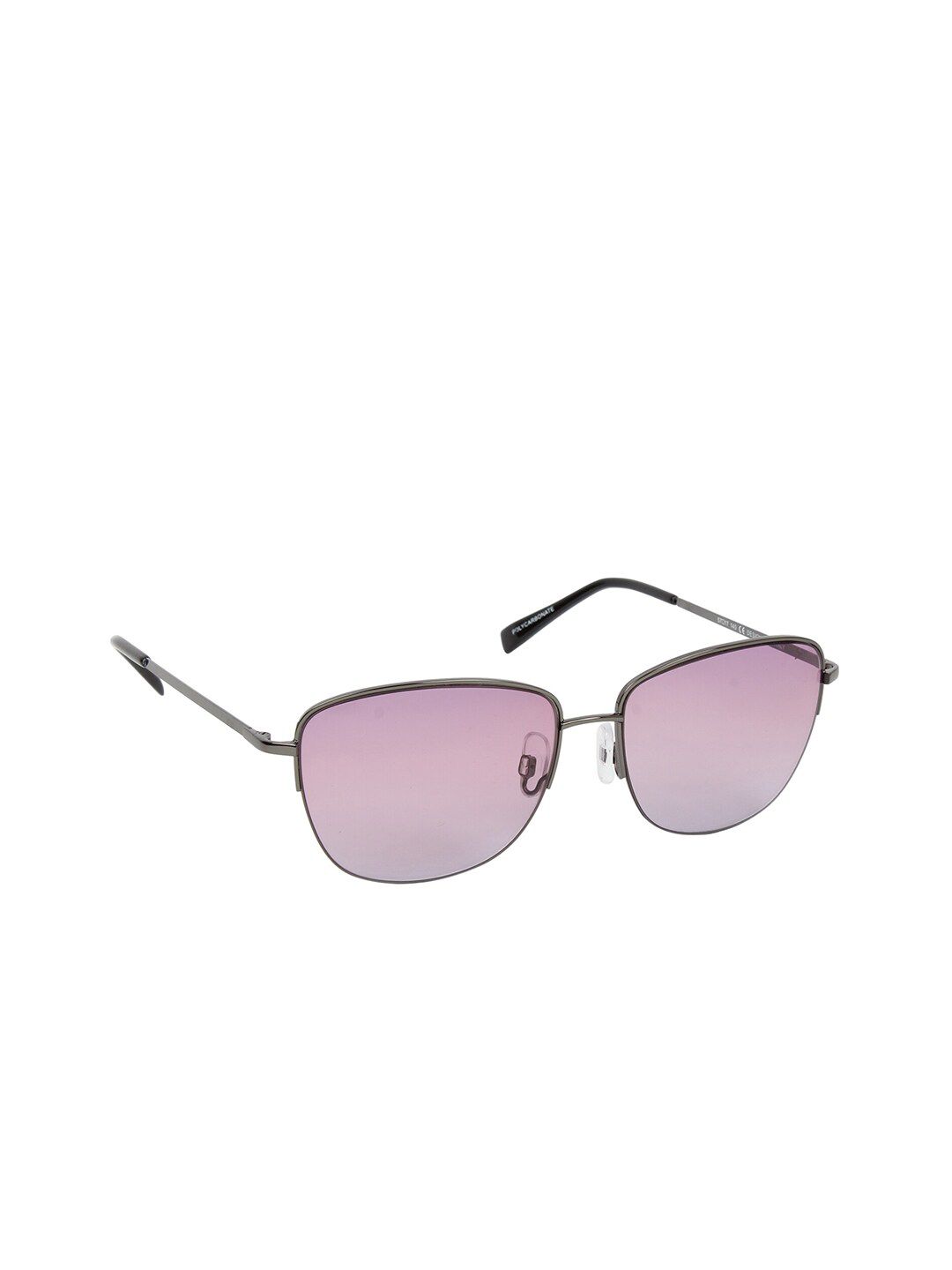 Scavin Women Pink Lens & Gunmetal-Toned Cateye Sunglasses with UV Protected Lens Price in India