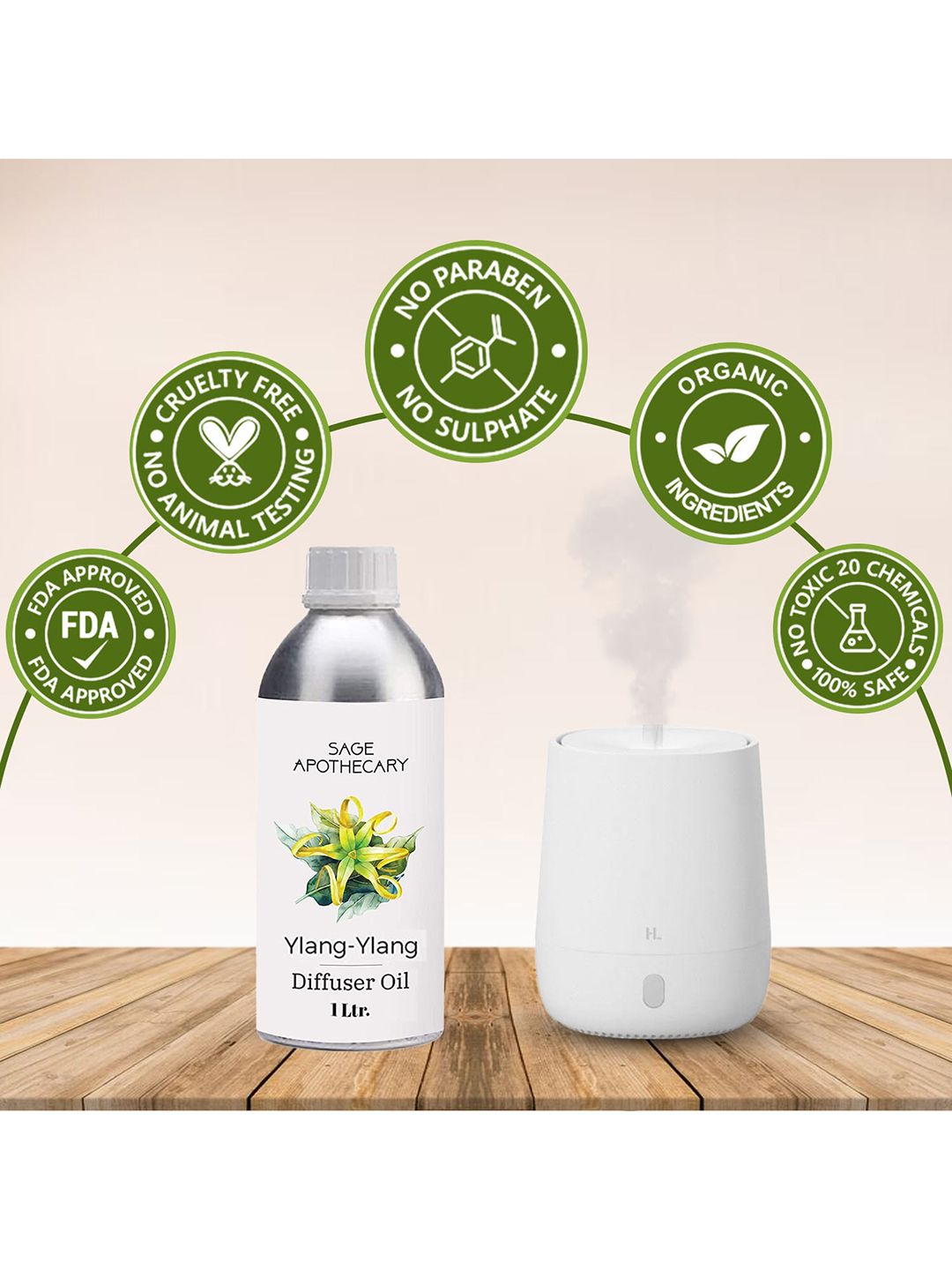 SAGE APOTHECARY Ylang Ylang Aroma Diffuser Oil 1000 ml Price in India