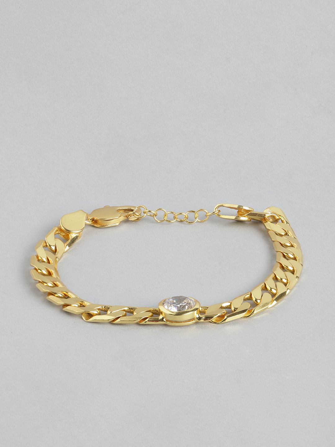 Carlton London Women Gold-Plated Cubic Zirconia Studded Link Bracelet Price in India