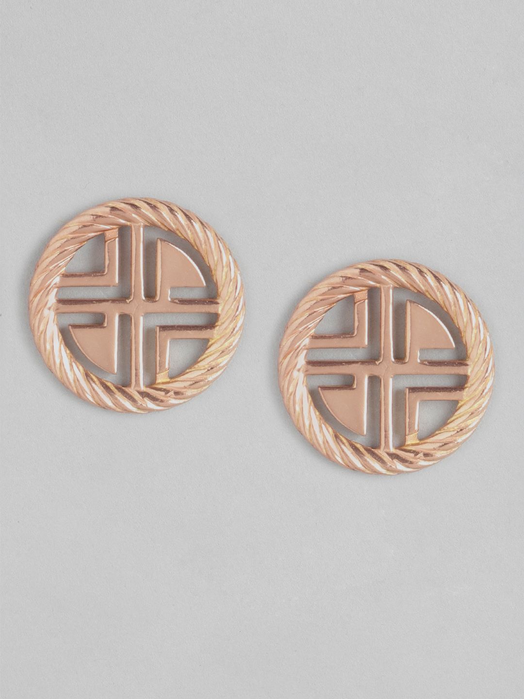 Carlton London Rose Gold-Plated Circular Studs Price in India