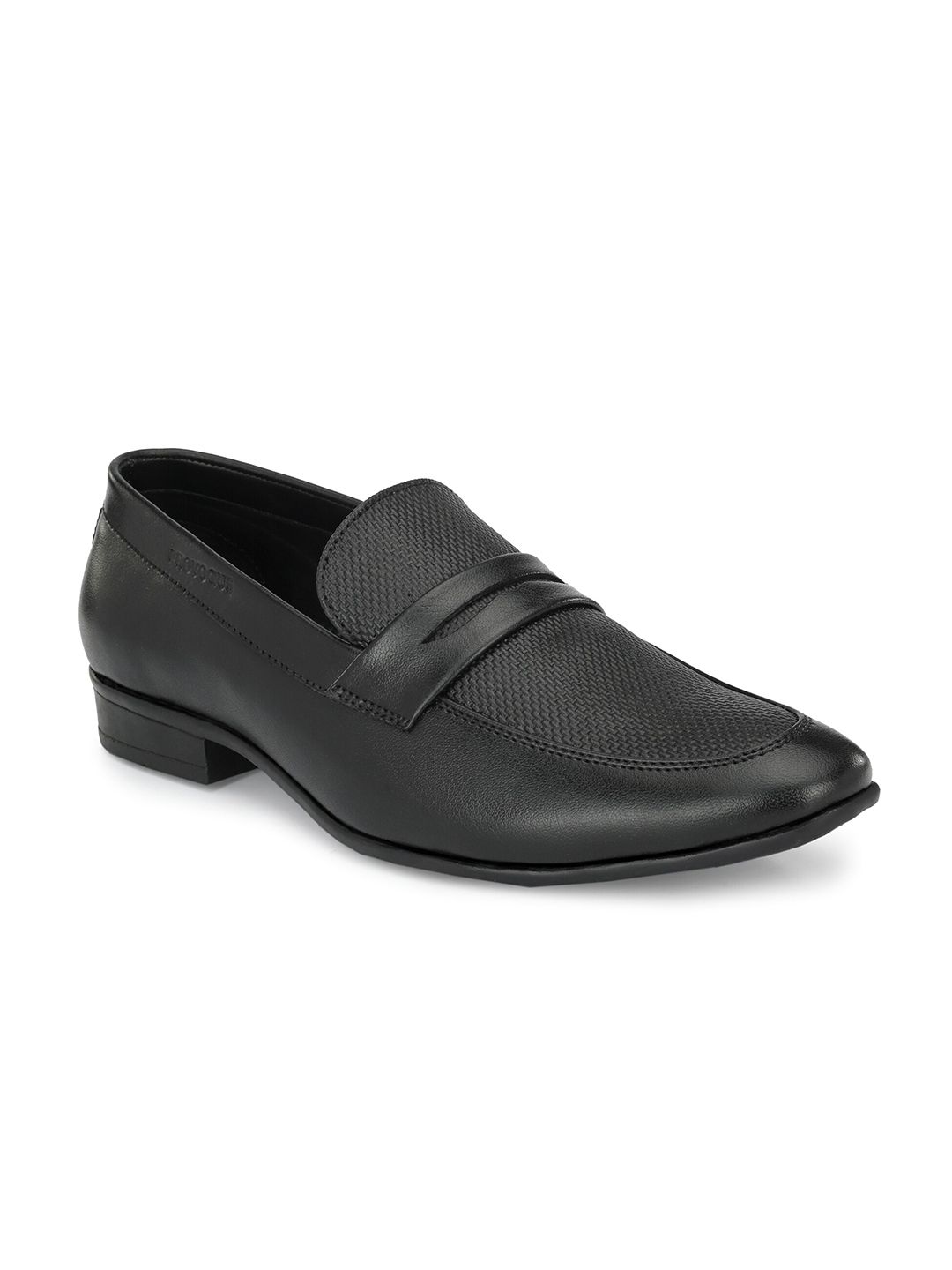 Provogue Men Black Solid Faux Leather Formal Loafers