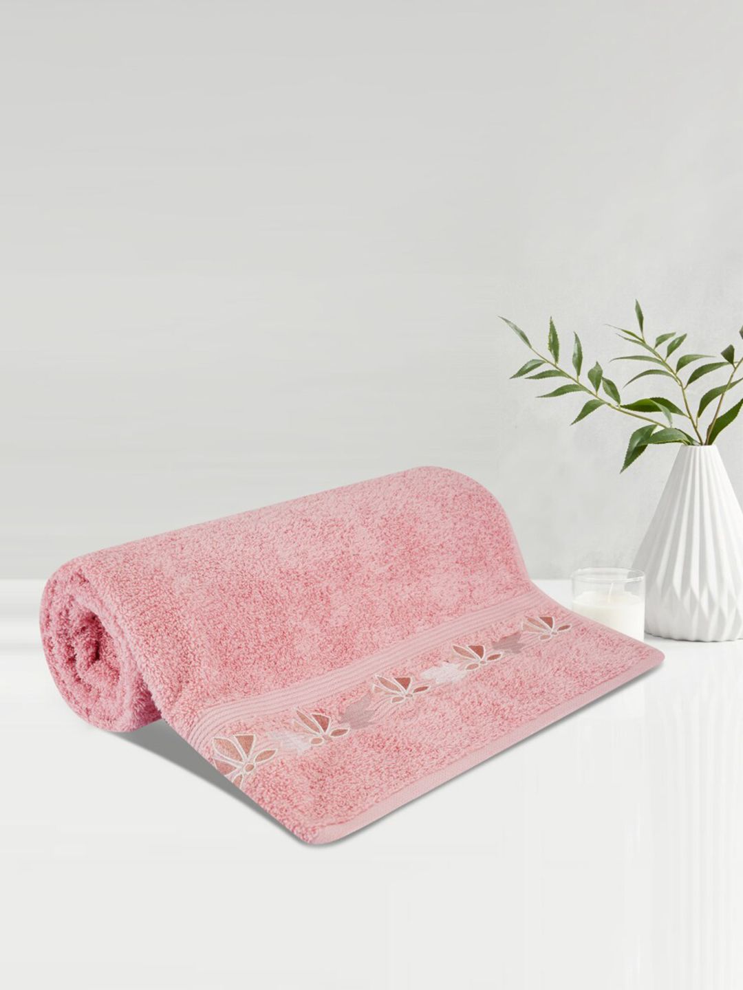 LUSH & BEYOND Unisex Peach Bath Towels Price in India