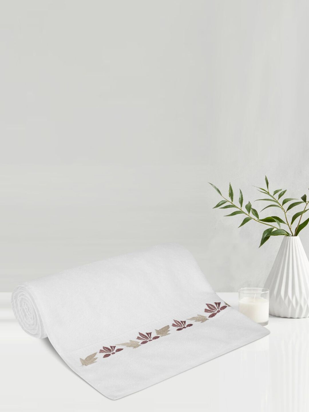 LUSH & BEYOND White 500 GSM Pure Cotton Bath Towel Price in India