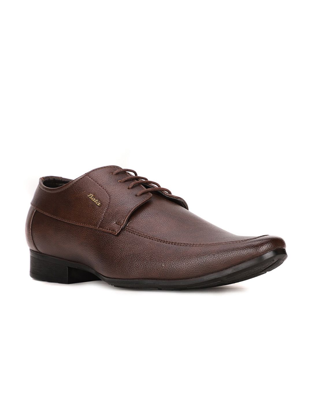 Bata Men Brown Solid Formal Derbys