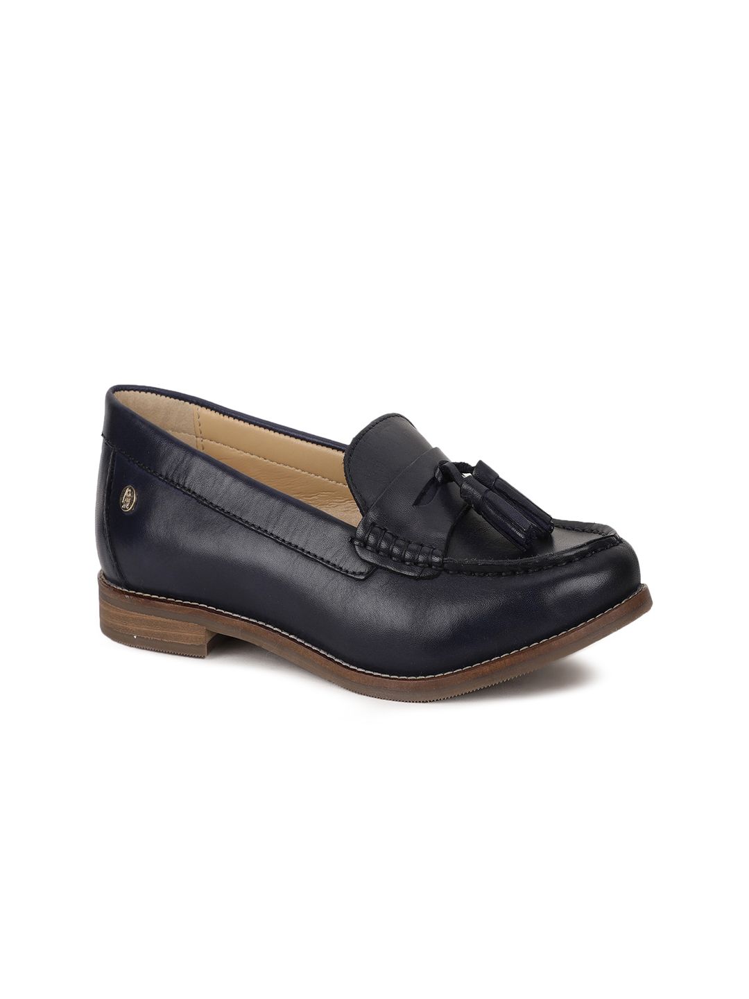 Hush Puppies Women Blue Leather Loafers Price in India