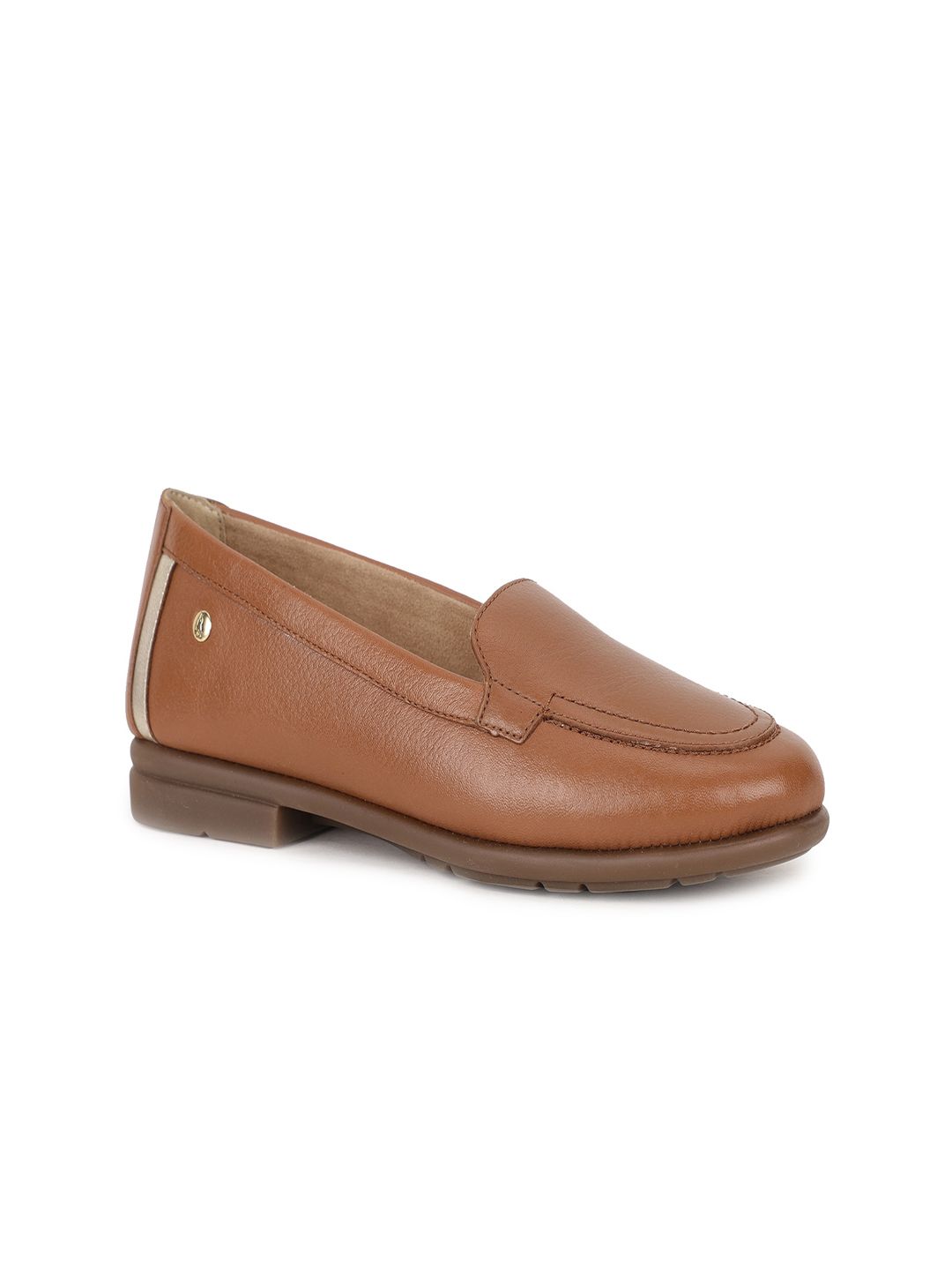 Hush Puppies Women Tan Brown Leather Loafers Price in India