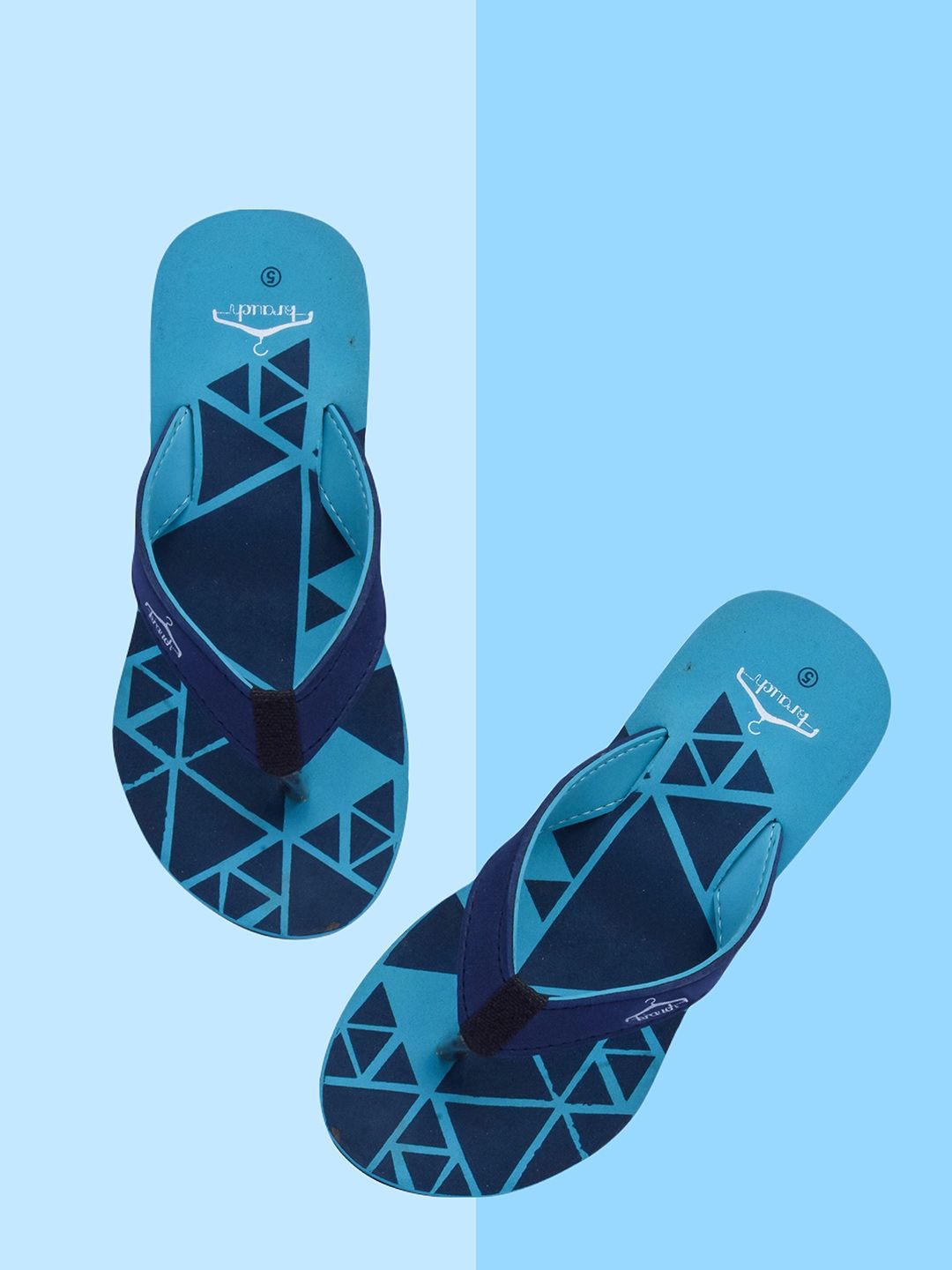Brauch Women Blue Printed Thong Flip-Flops Price in India