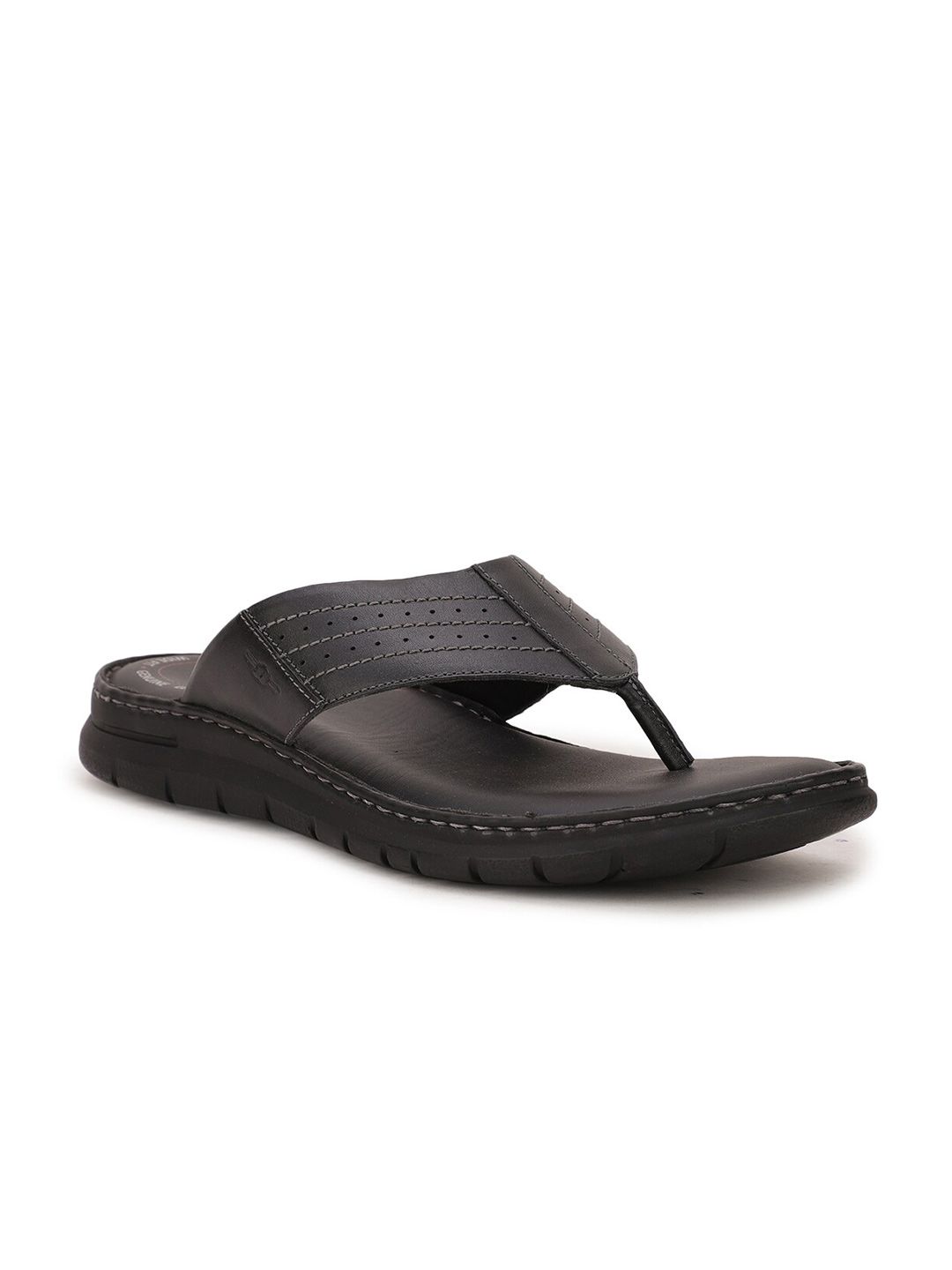 Bata Bata Men Black Leather Comfort Sandals