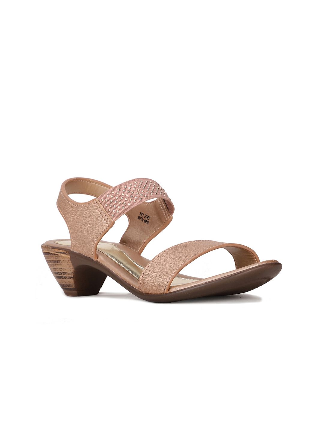 Bata Rose Gold Block Sandals Price in India