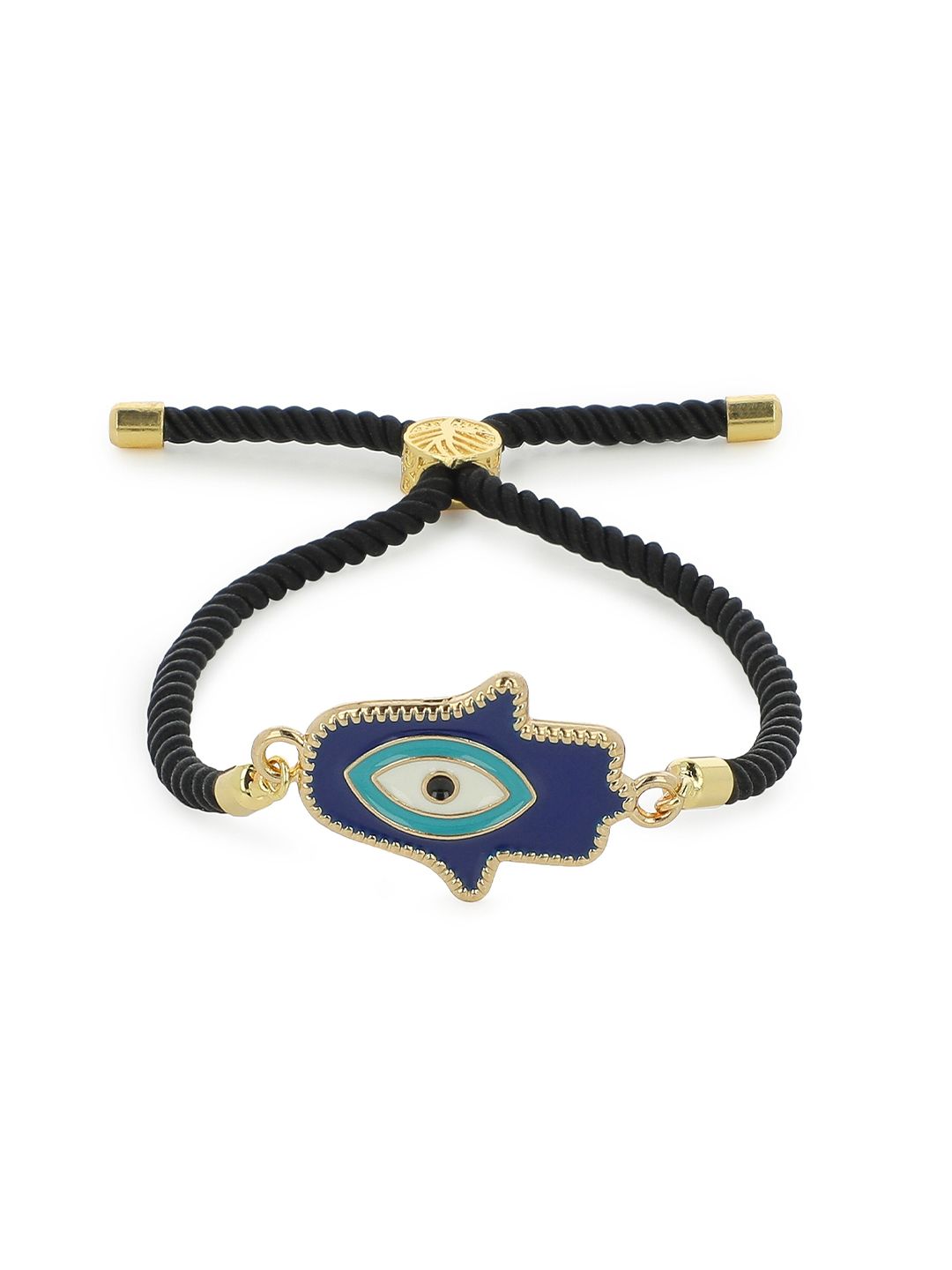 EL REGALO Unisex Blue & Gold-Toned Evil Eye Charm Bracelet Price in India