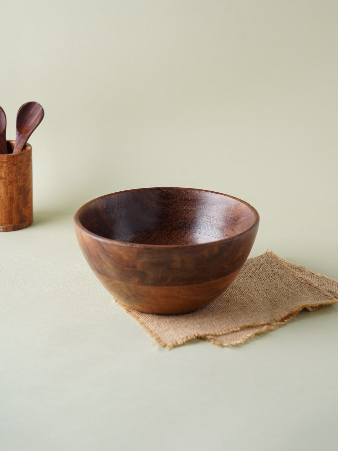 The Indus Valley Brown Sheesham Wood Bowl - 20 cm Price in India