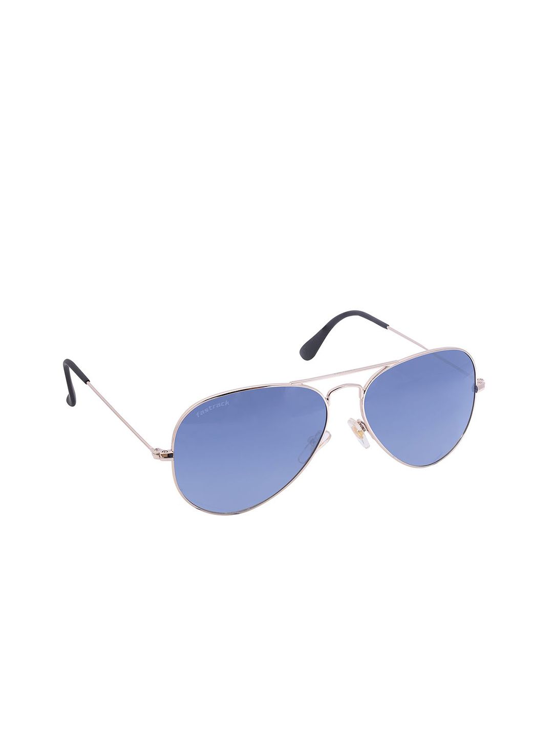 Fastrack Unisex Blue Lens & Gold-Toned Aviator Sunglasses with UV Protected Lens M165BR16P Price in India