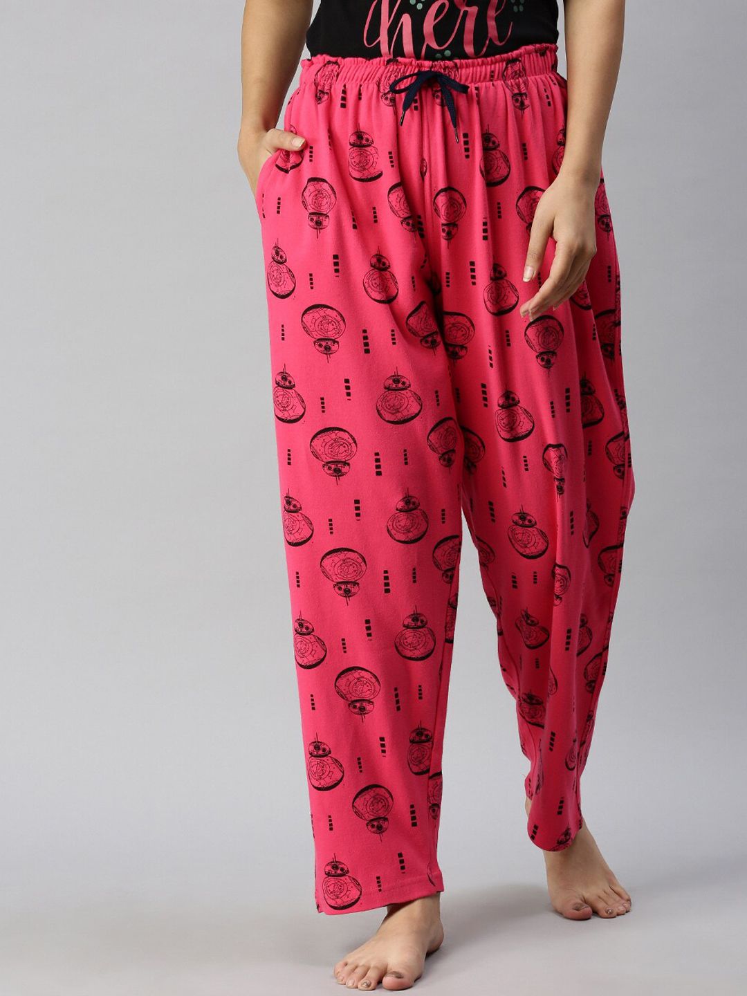 Kryptic Women Pink Printed Cotton Lounge Pants Price in India