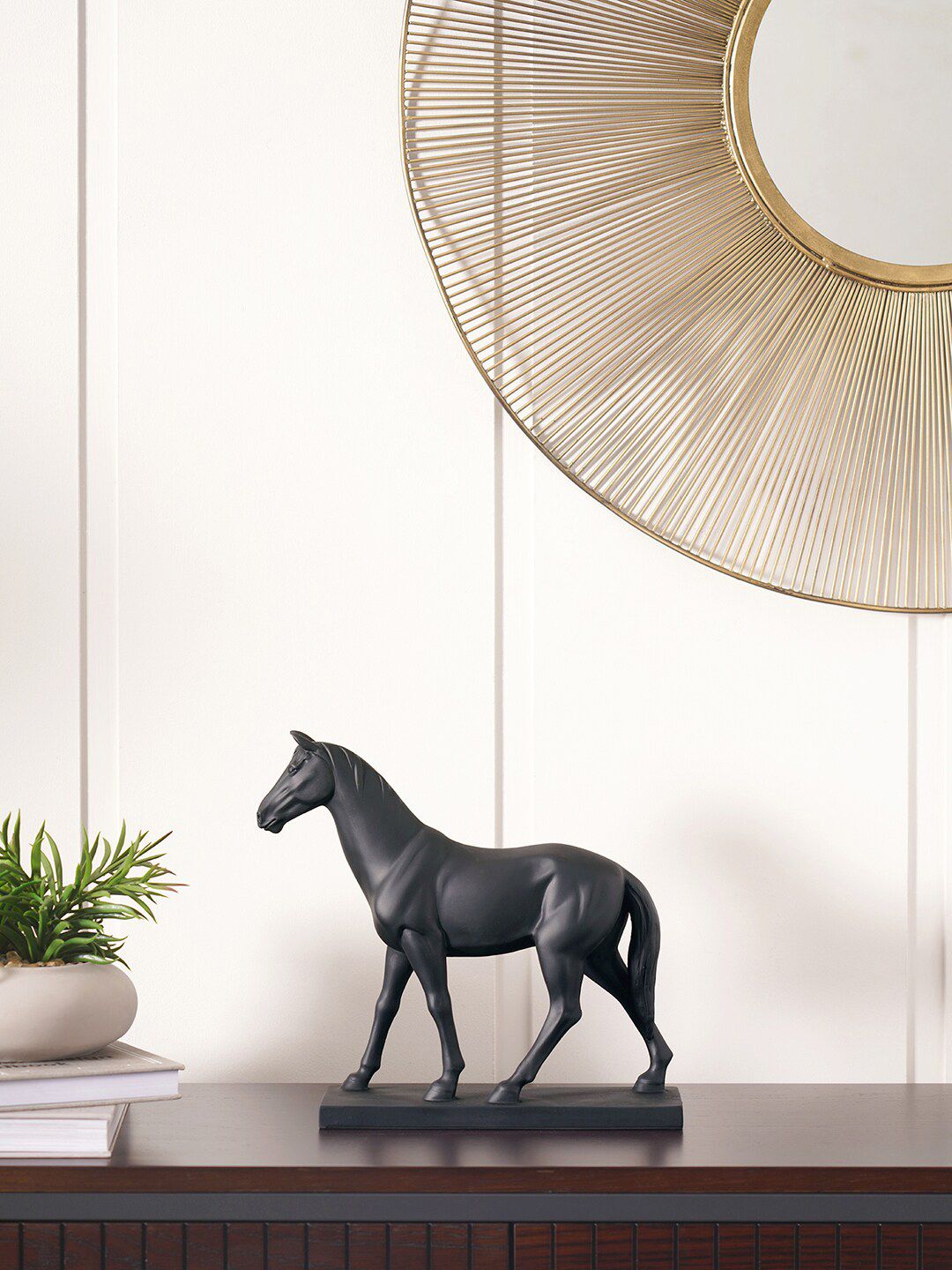 Pure Home and Living Black-Toned Horse Figurine Showpieces Price in India