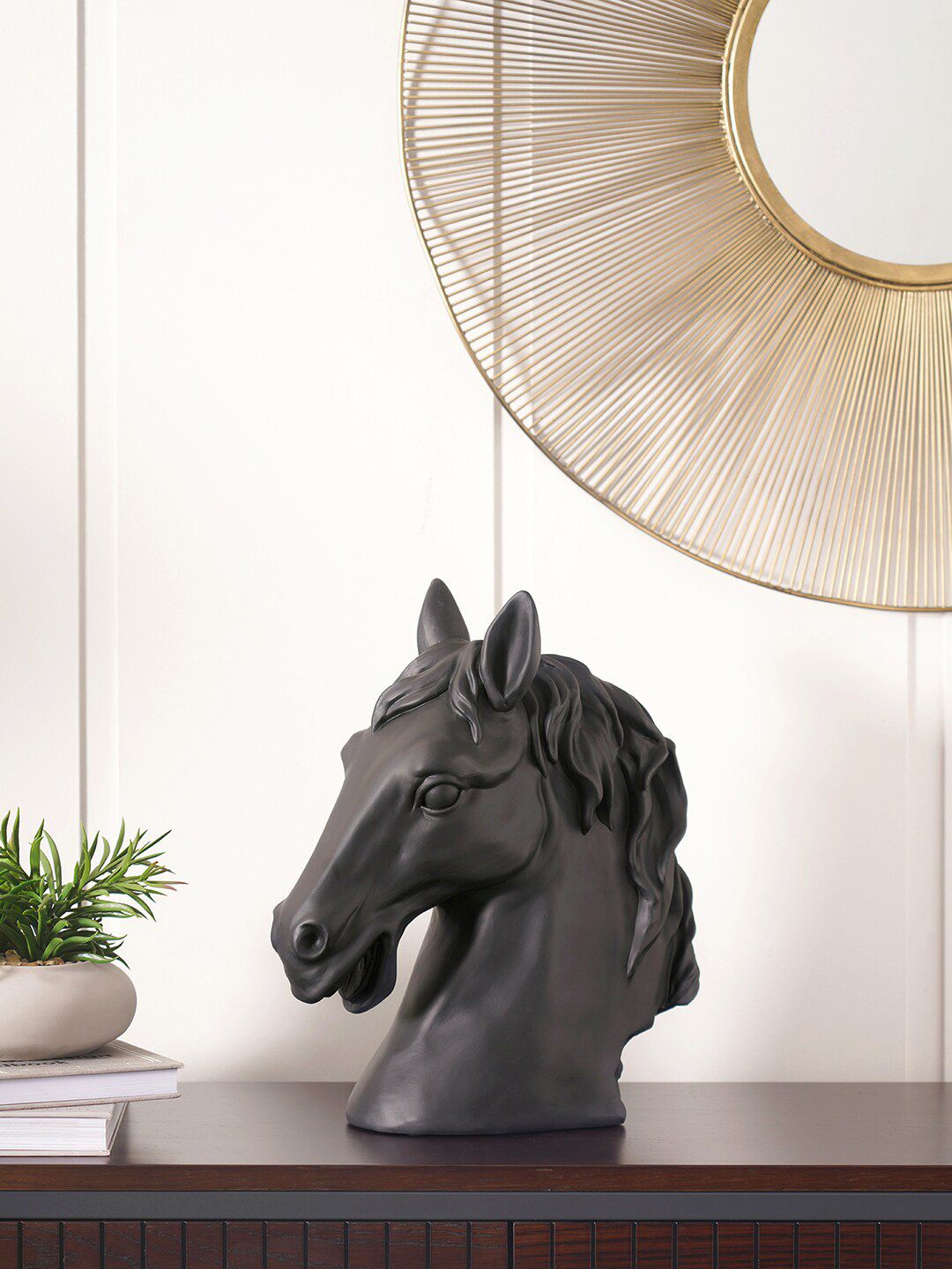 Pure Home and Living Black Horse Head Showpiece Price in India