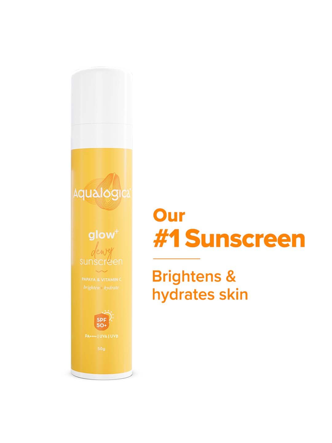 Aqualogica Glow+ Dewy SPF 50 PA+++ Sunscreen With UVA/B & Blue Light Protection - 50 g