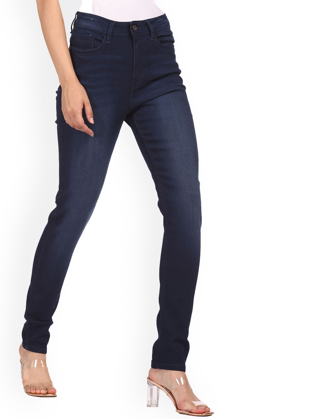 Sugr Women Blue Light Fade Mid-Rise Regular Jeans Price in India