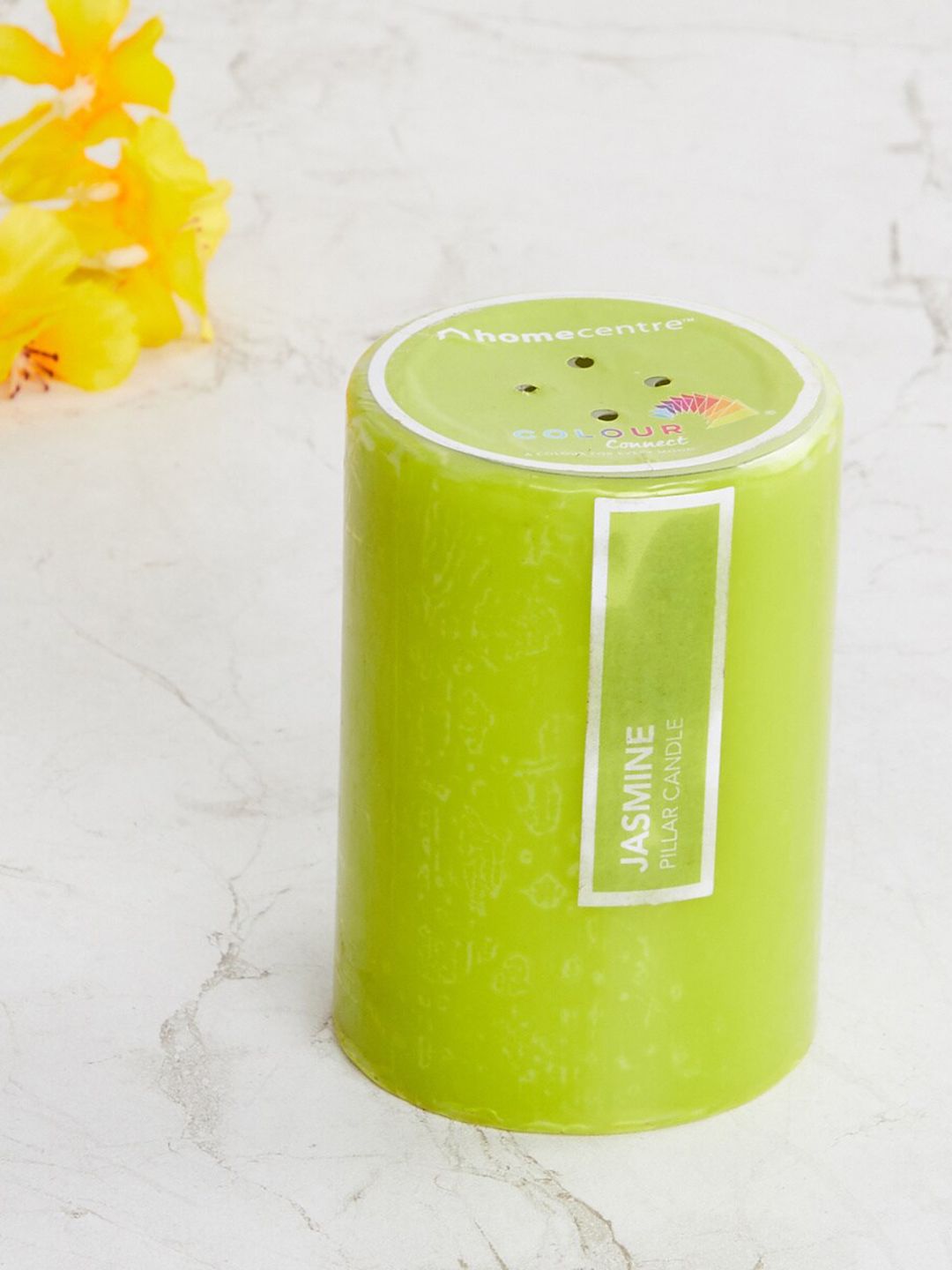 Home Centre Solid Green Round Wax Pillar Candle Price in India