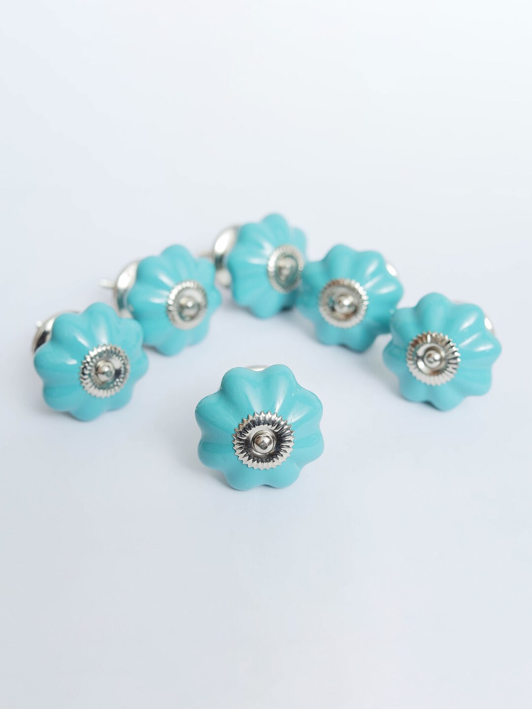 Home Centre Set of 6 Blue Floral Ceramic Drawer Knob Price in India