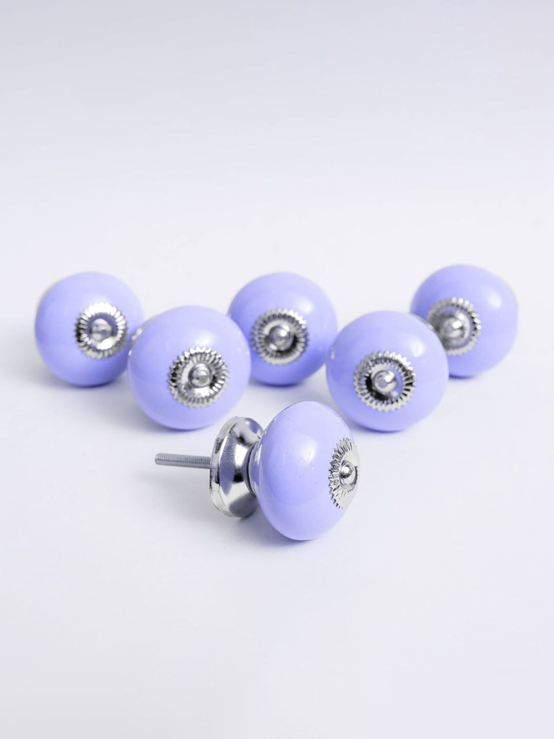 Home Centre Set of 6 Corsica Venice Purple Solid Ceramic Drawer Knobs Price in India