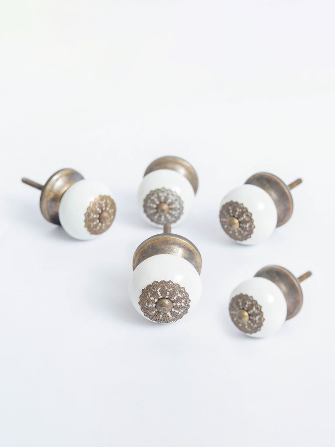 Home Centre White Set of 6 Ceramic Drawer Knobs Price in India