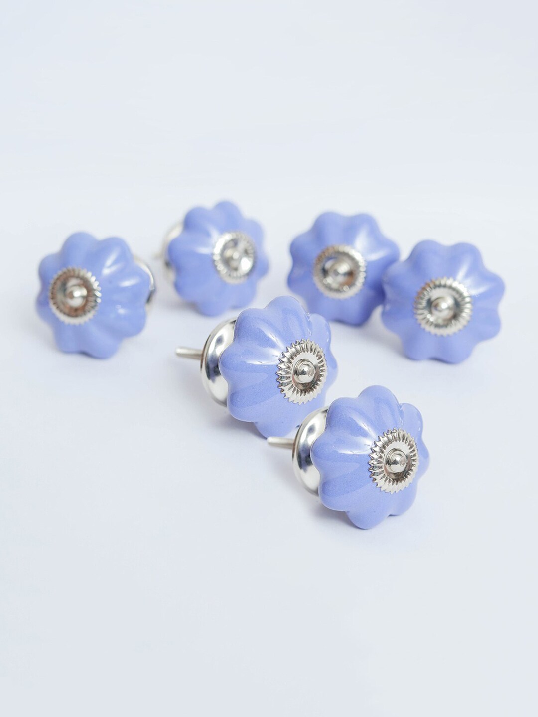 Home Centre Set of 6 Corsica Venice Blue Ceramic Floral Drawer Knobs Price in India