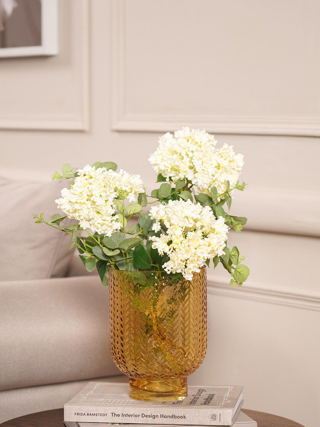 Pure Home and Living Gold-Toned Textured Glass Vase Price in India