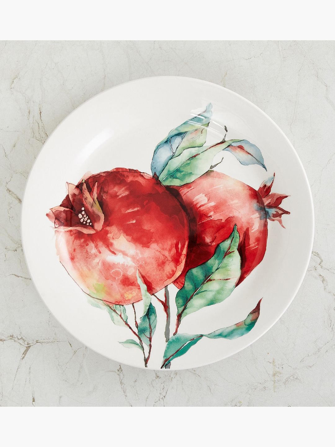 Home Centre Red & Green 1 Piece Printed Stoneware Glossy Plate Price in India