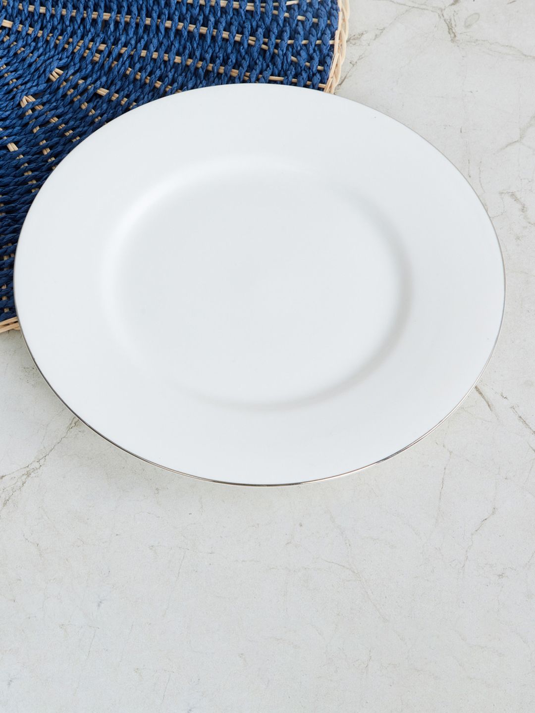 Home Centre White & 1 Pieces Bone China Milky Way Glossy Plate Price in India