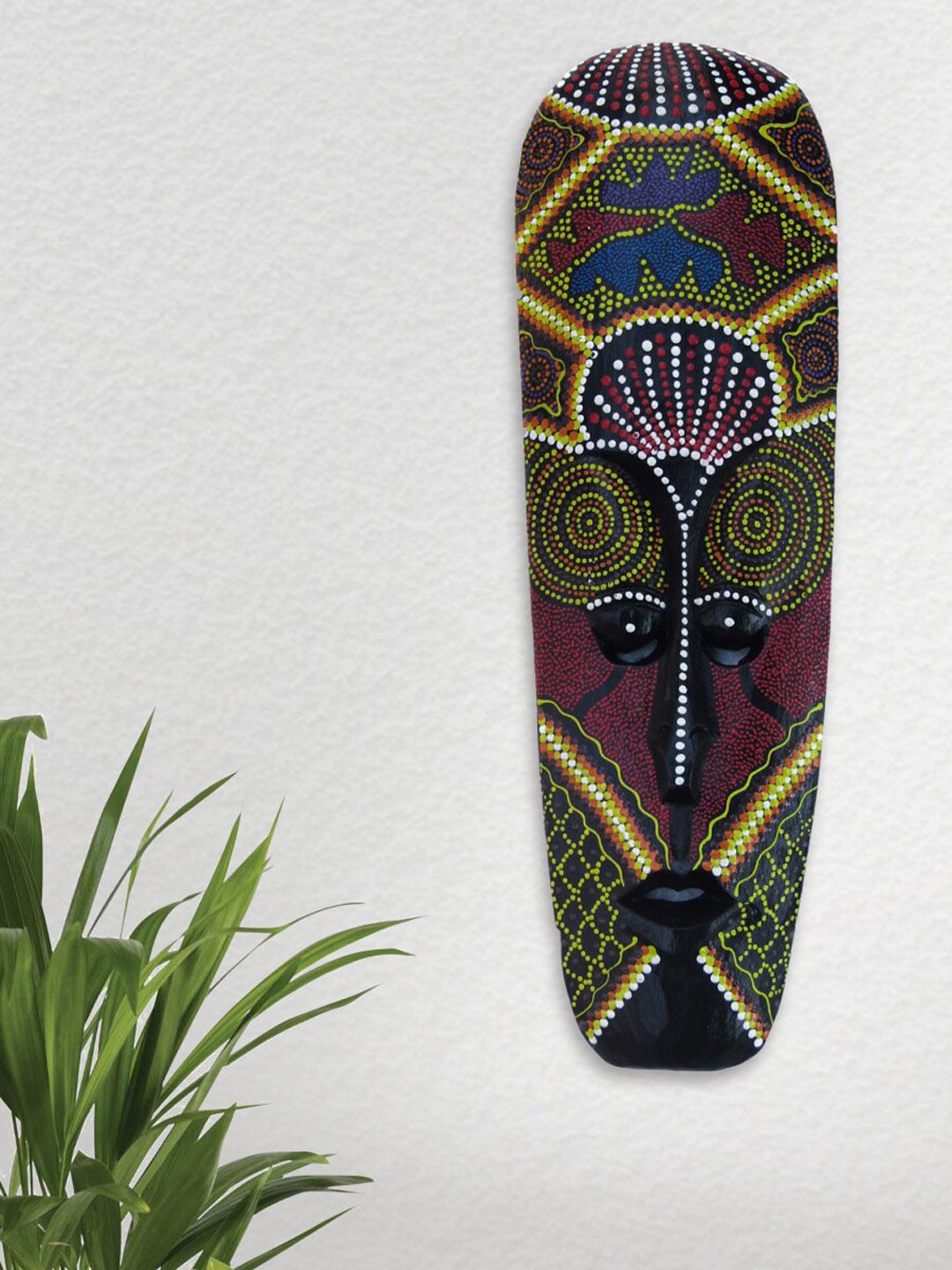 Home Centre Multicoloured Printed Corsica Lombok Wooden Wall Decor Mask Price in India
