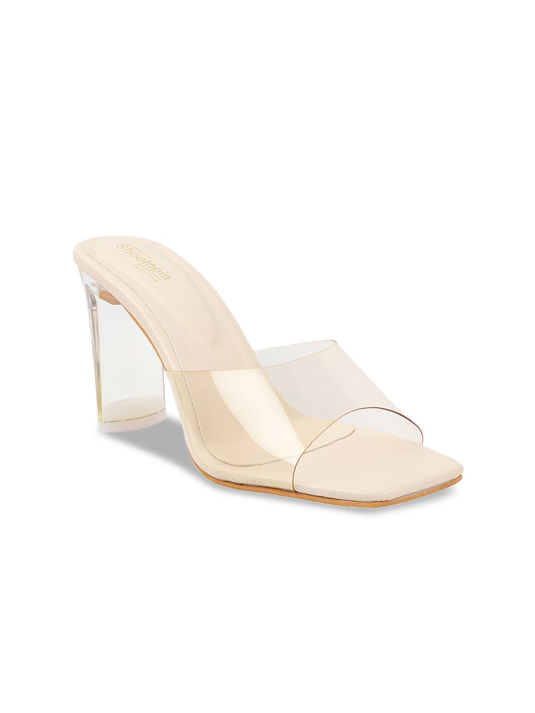 Shoetopia Cream-Coloured Block Heels Price in India