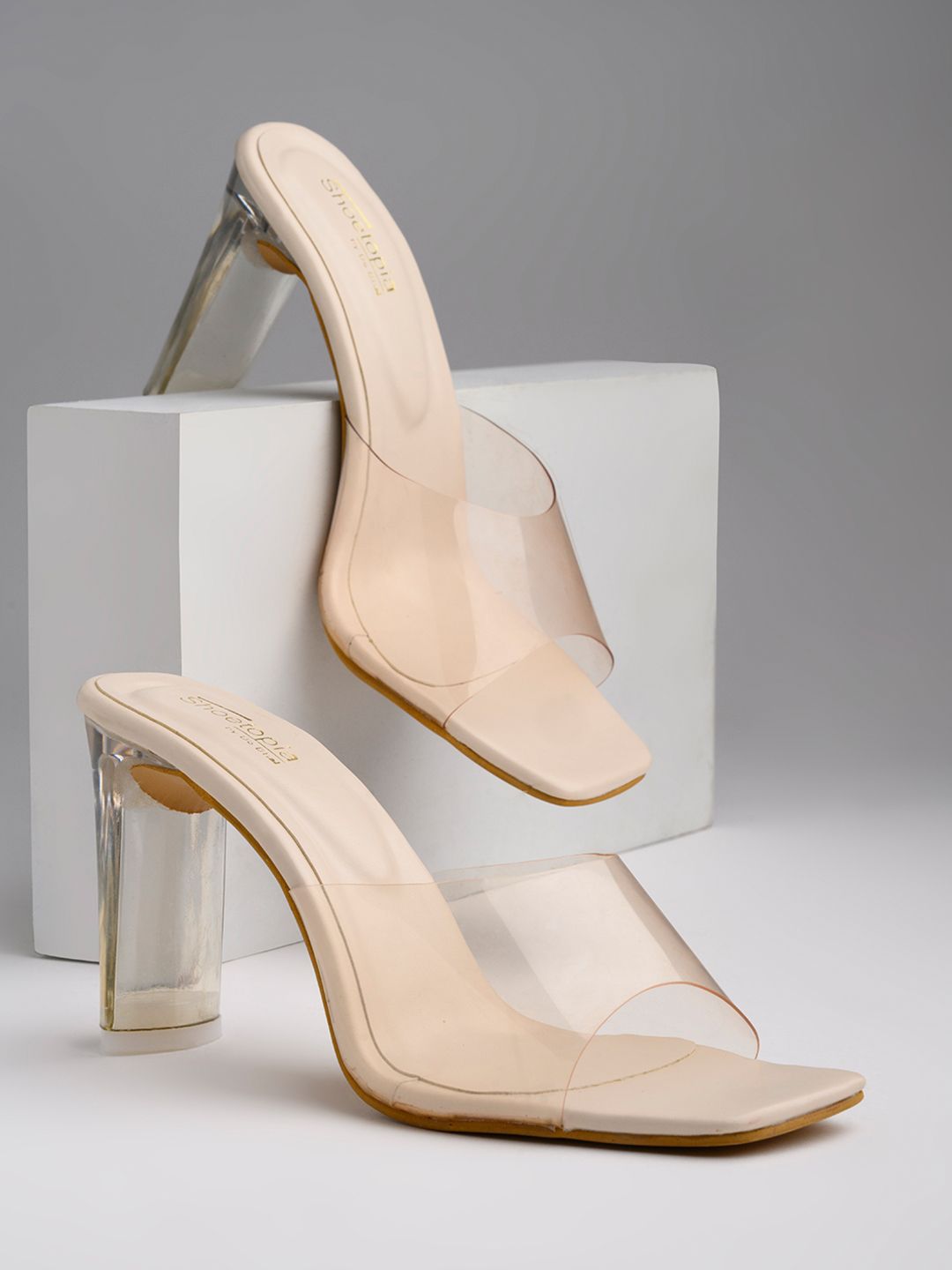 Shoetopia Cream-Coloured Block Heels