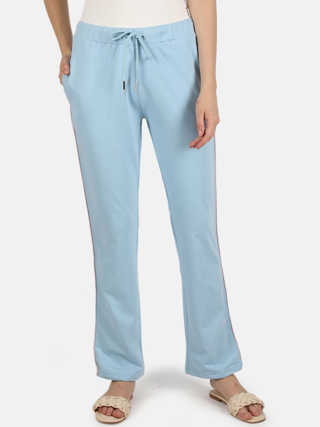 Monte Carlo Women Blue Solid Mid Rise Lounge Pants Price in India