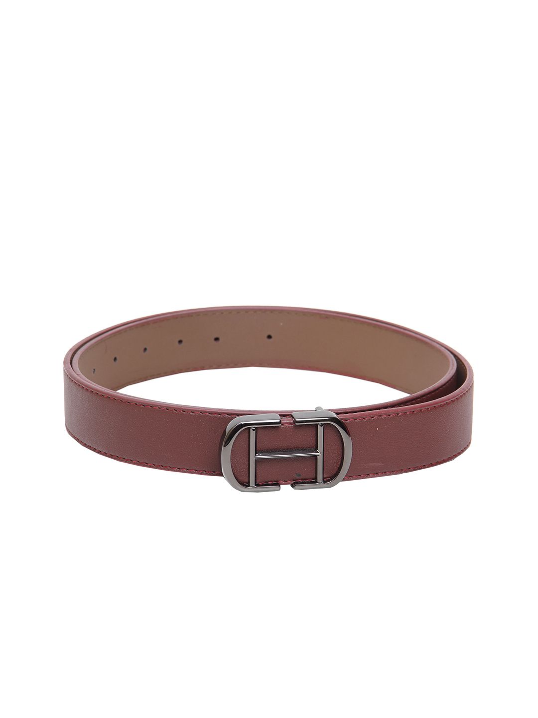 Calvadoss Women Maroon Textured PU Belt Price in India