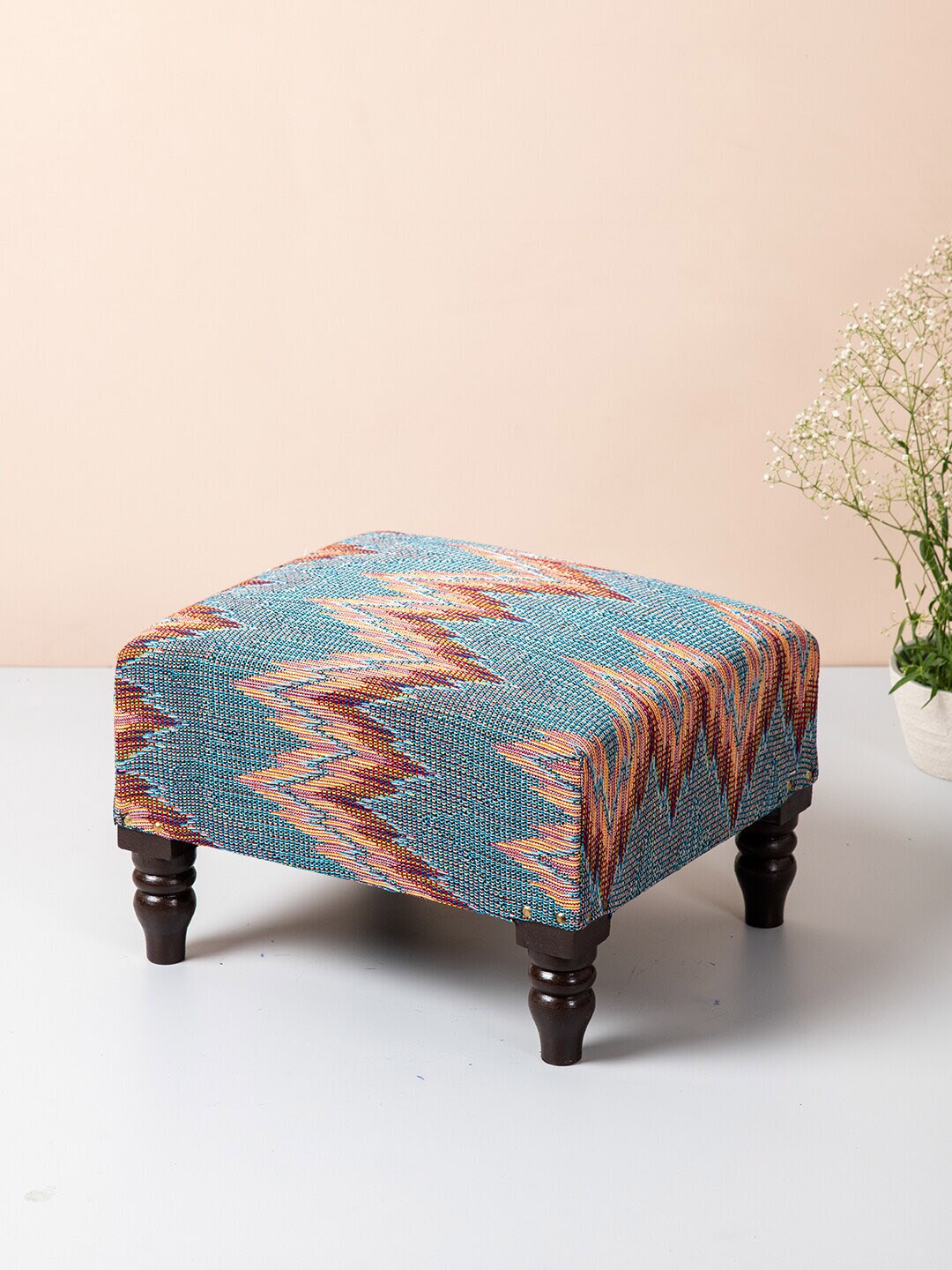 nestroots Blue & Red Printed Ottoman Price in India